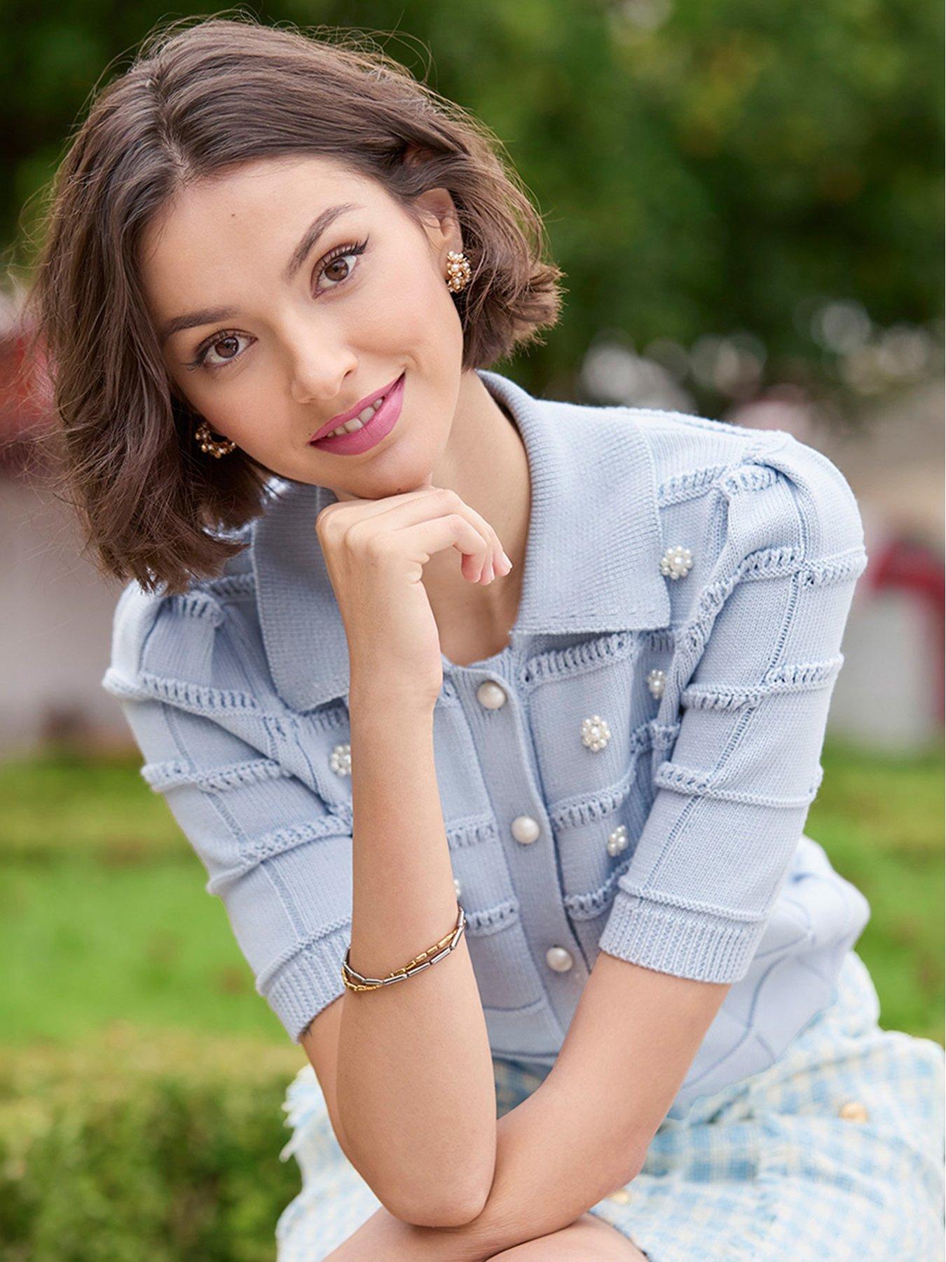  image of joe-browns-betsy-embellished-short-sleeve-cardigan-blue