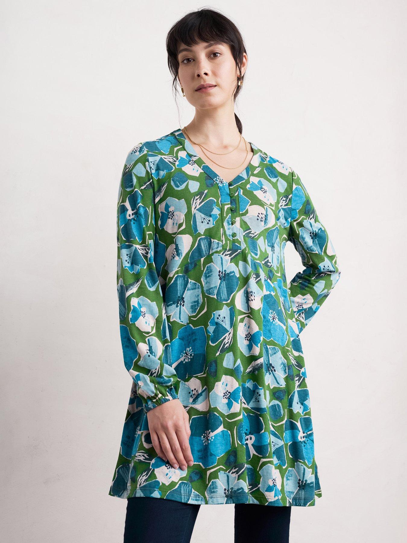 seasalt-cornwall-peg-loom-tunic-paper-hellebores-forest-green