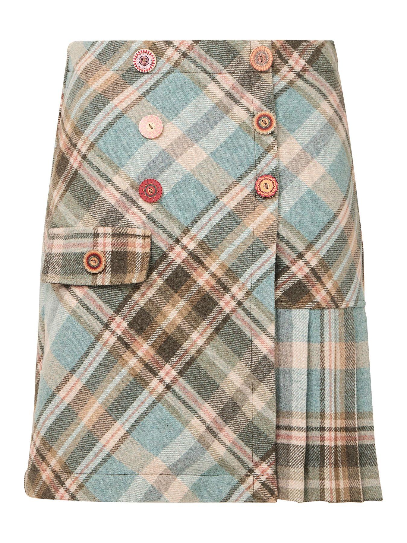  image of joe-browns-lottie-check-mini-skirt-blue