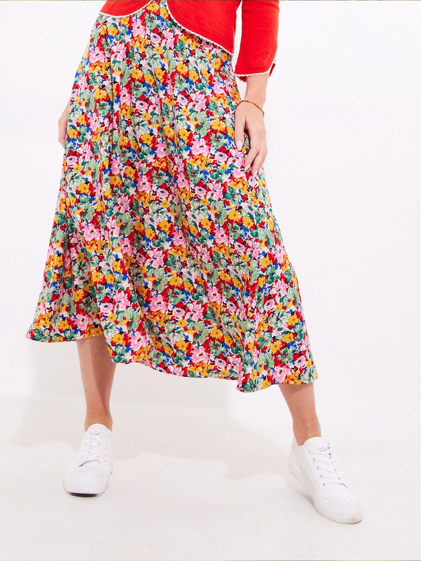 undefined Floral Fancy Printed Maxi Skirt - Red