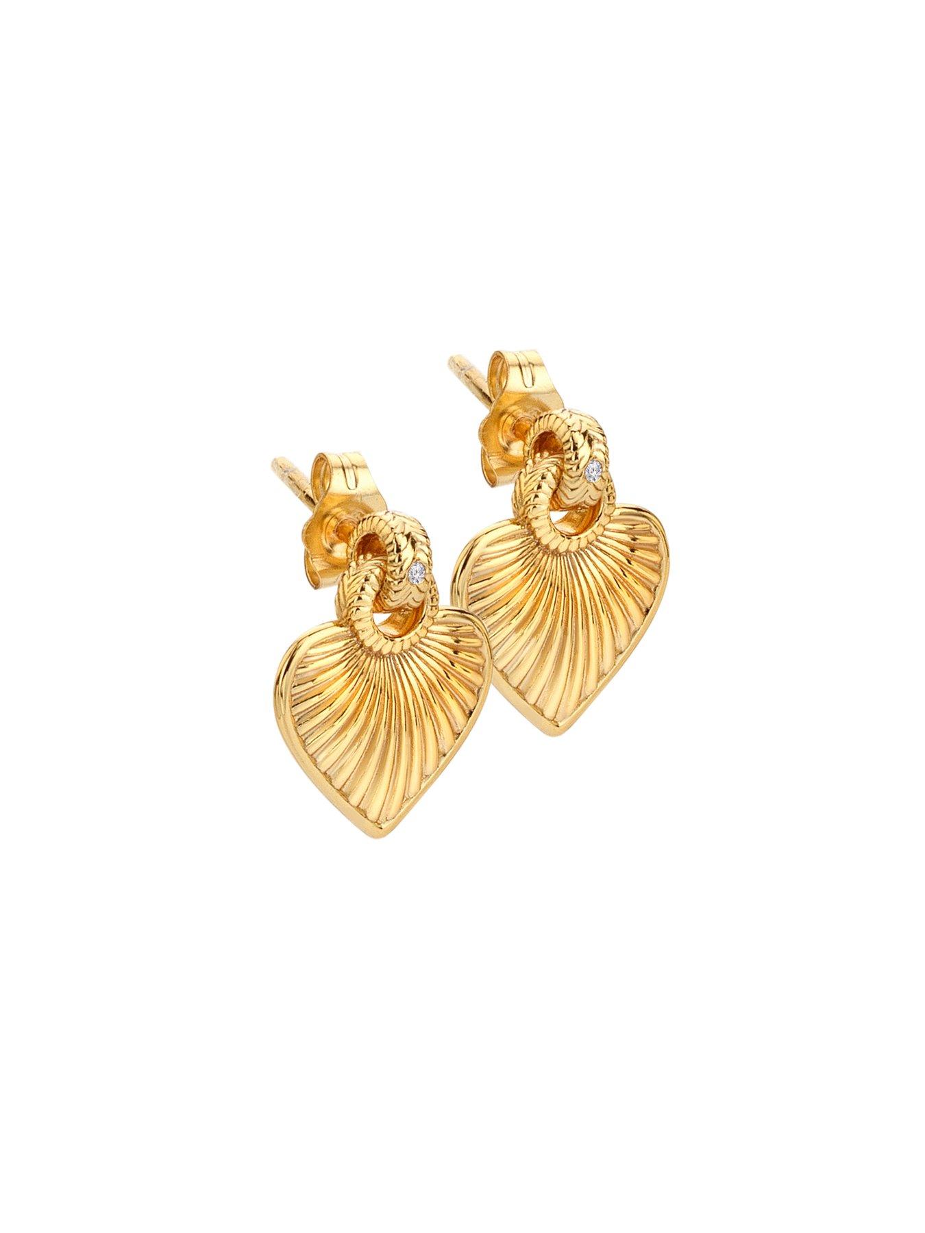  image of hot-diamonds-hd-x-jj-essence-heart-stud-earrings