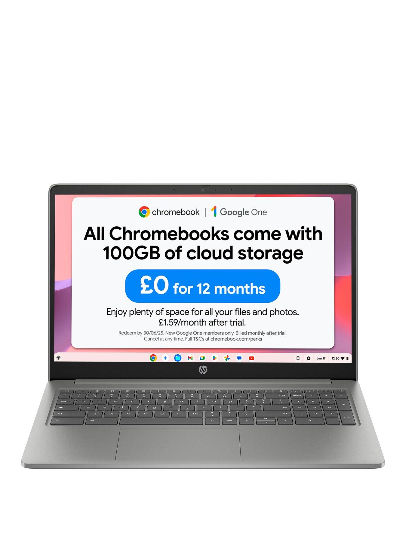 HP Chromebook 15a-nb0006na - 15.6in HD, Intel N100, 4GB RAM, 128GB SSD - Silver