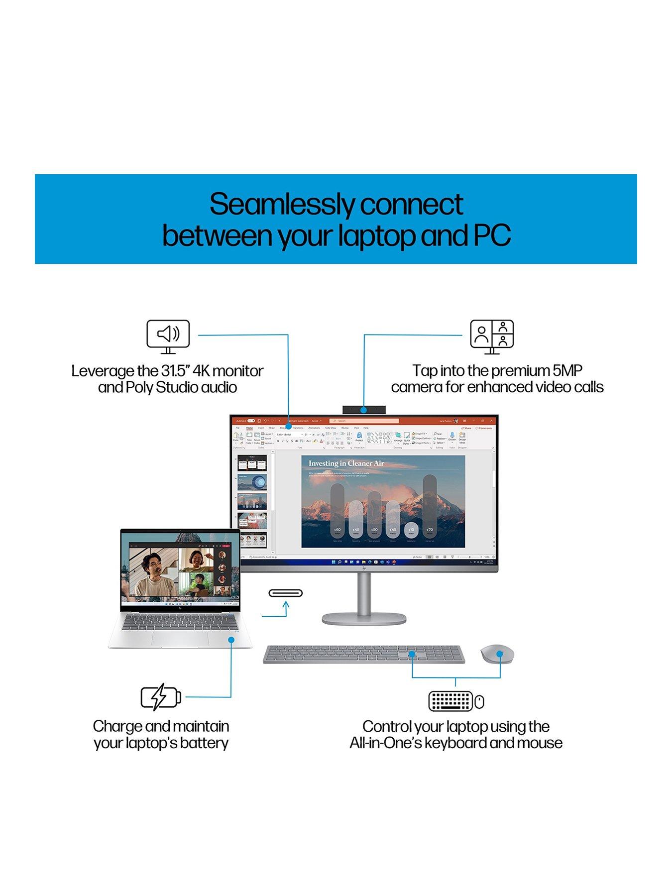 Image 2 of 8 of HP OmniStudio X&nbsp;32-c0002na All-inOne Desktop PC - 32in 4K&nbsp;Ultra&nbsp;HD Antiglare IPS,&nbsp;Intel Core Ultra 7, 16GB RAM, 1TB SSD - Silver