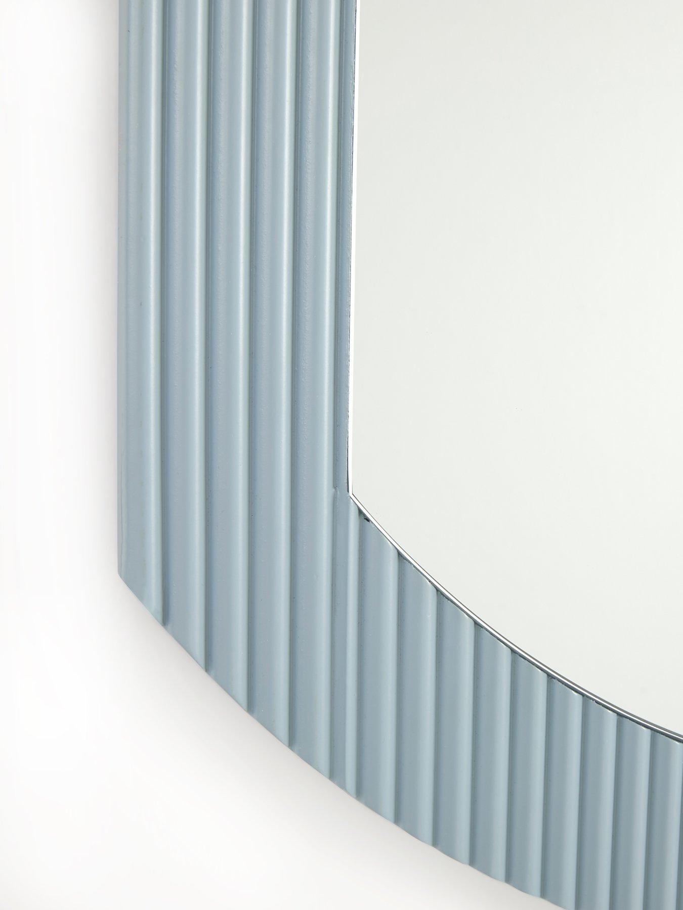 Image 4 of 4 of Very Home Ribbed Blue Oval Mirror 60x90cm