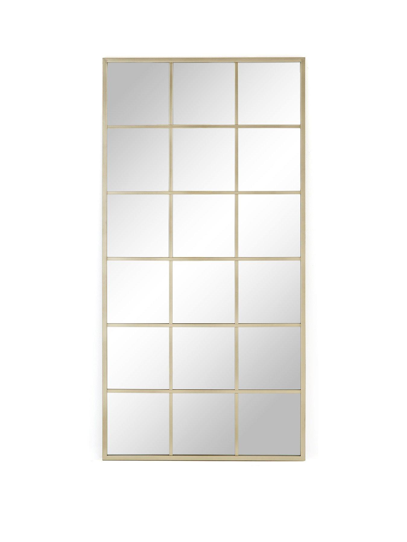 Image 2 of 6 of Very Home Gold Window Pane Mirror 90x180cm