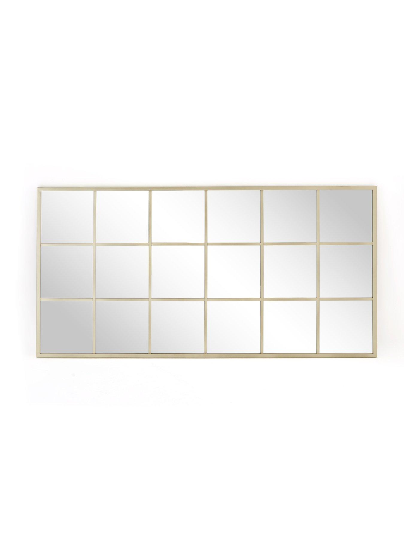 Image 4 of 6 of Very Home Gold Window Pane Mirror 90x180cm