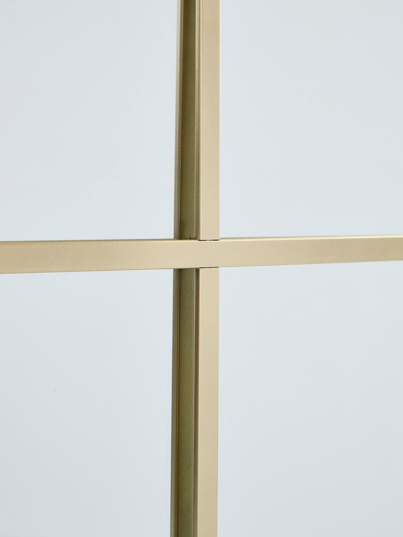 Image 6 of 6 of Very Home Gold Window Pane Mirror 90x180cm
