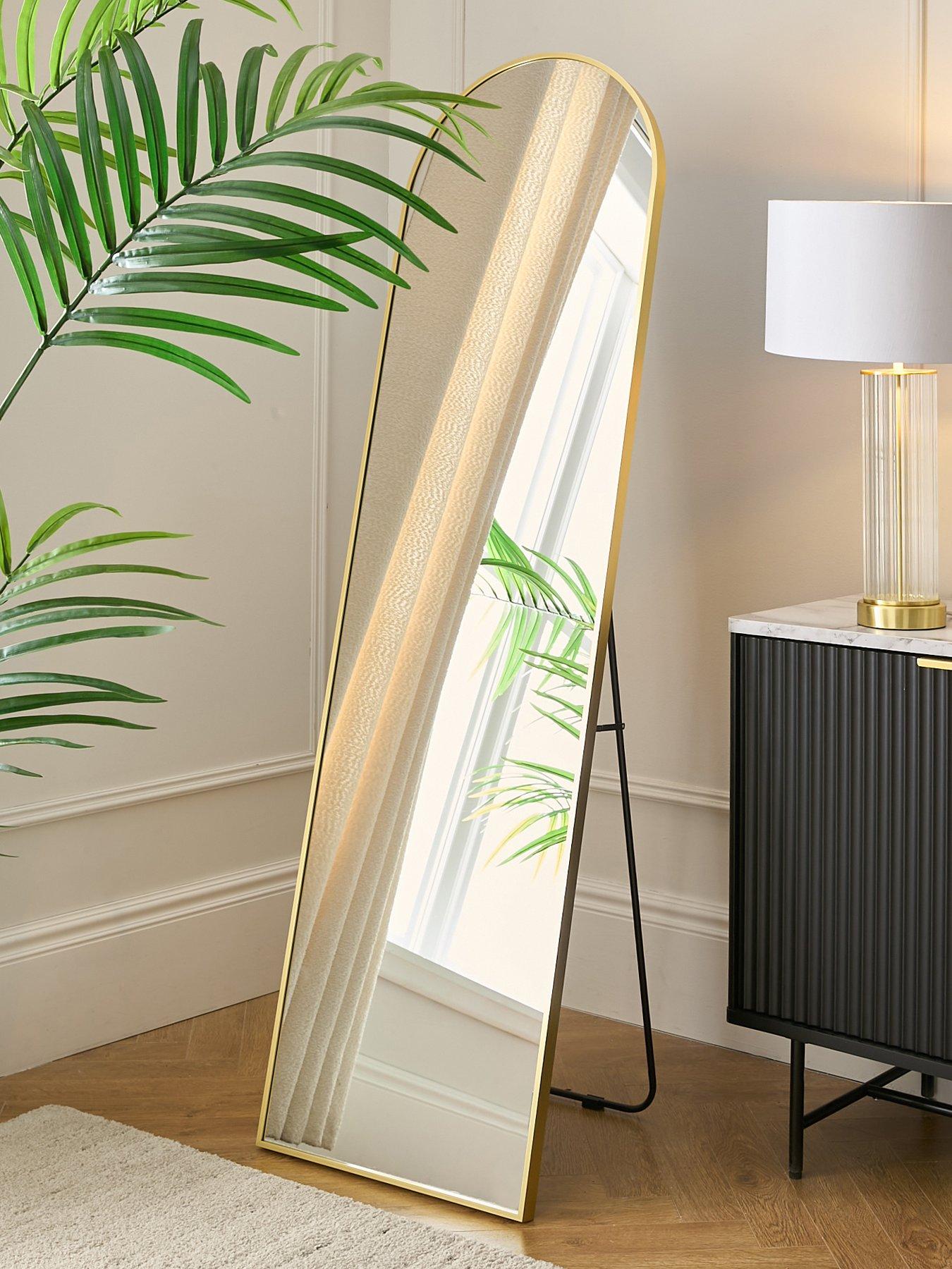 The Very Collection Gold Rounded Standing Mirror 45x160cm