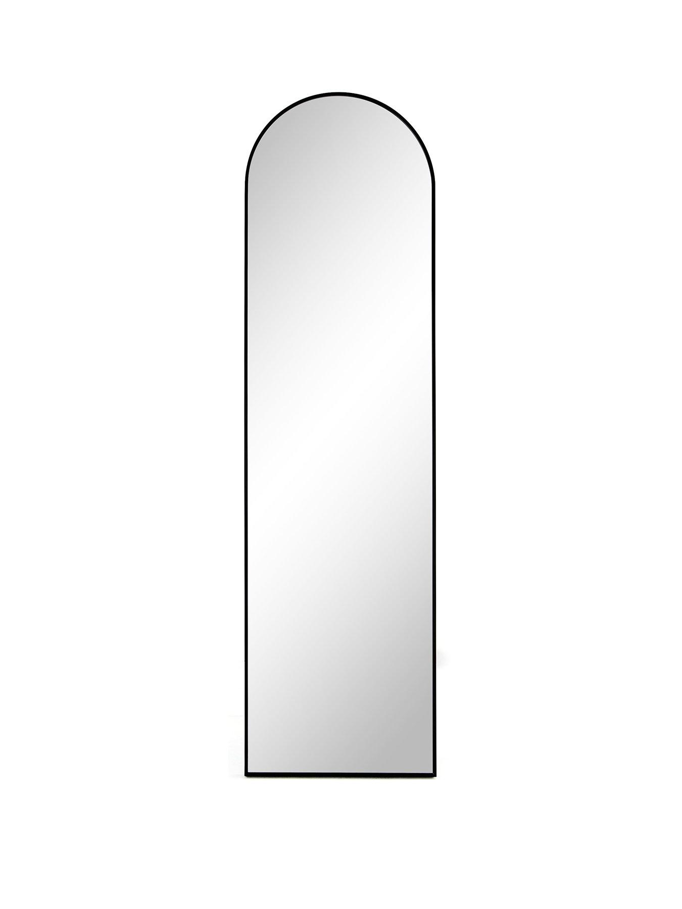 Image 2 of 6 of The Very Collection Black Rounded Standing Mirror 45x160cm