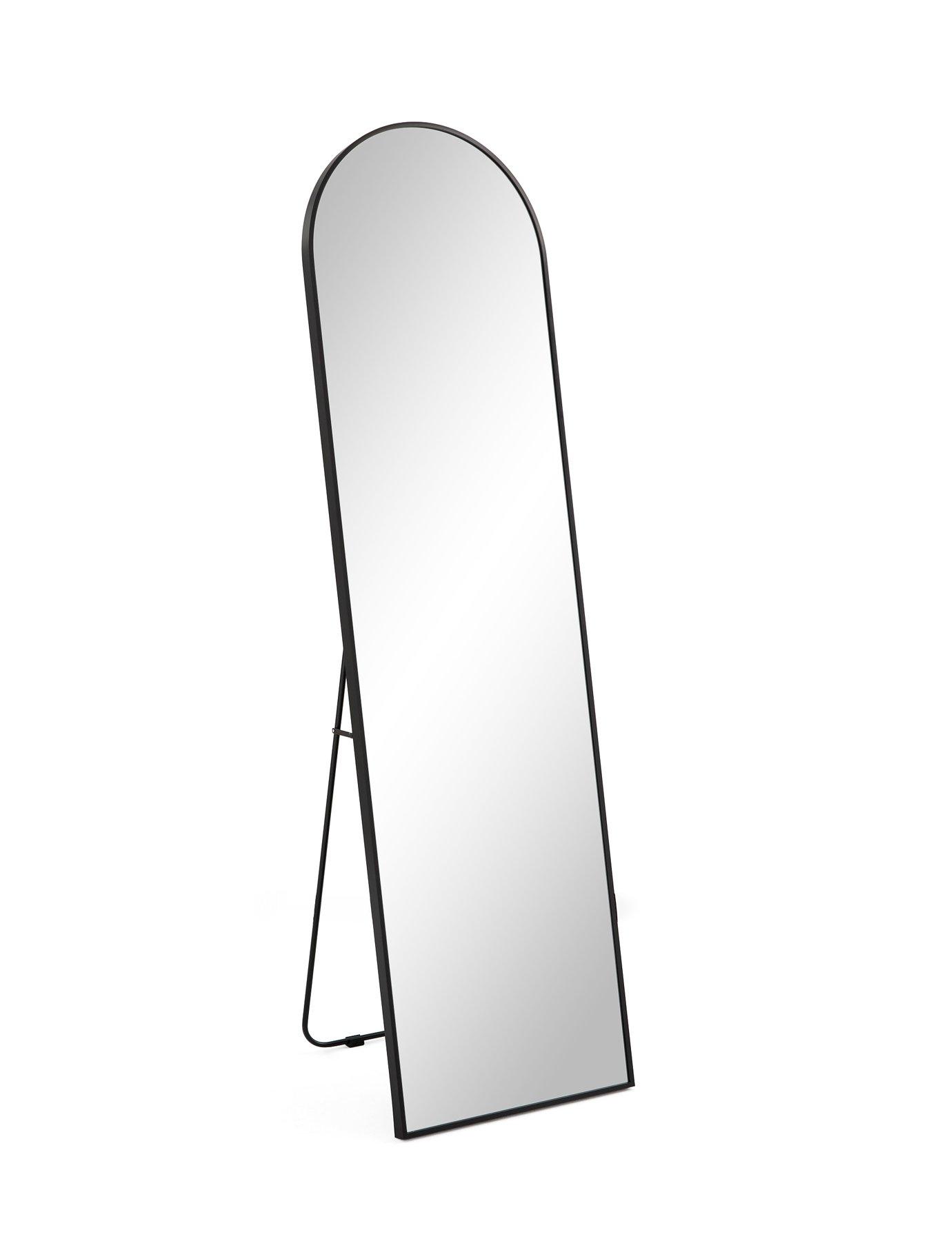 Image 3 of 6 of The Very Collection Black Rounded Standing Mirror 45x160cm