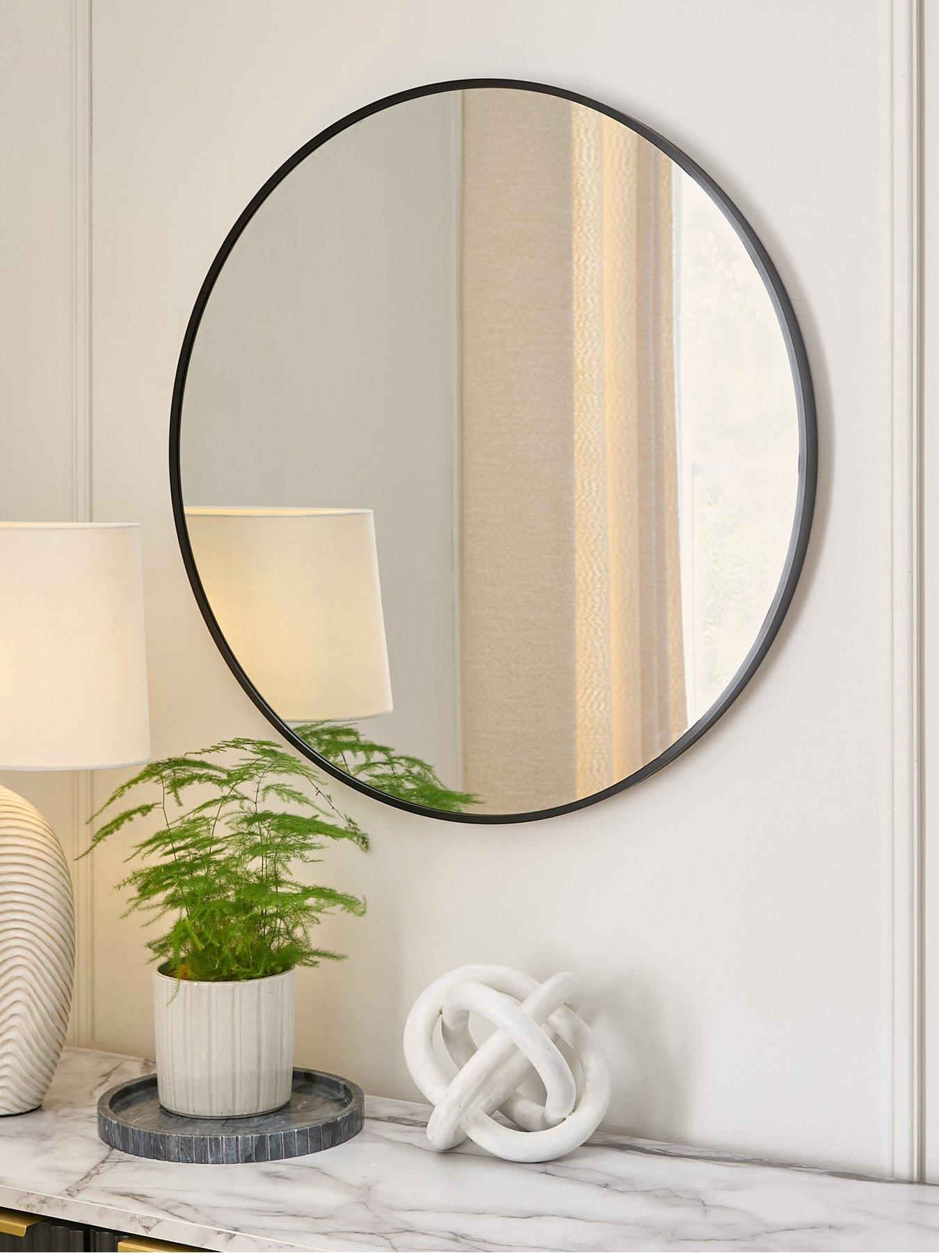 Image 1 of 5 of Very Home Round Black Mirror 71cm
