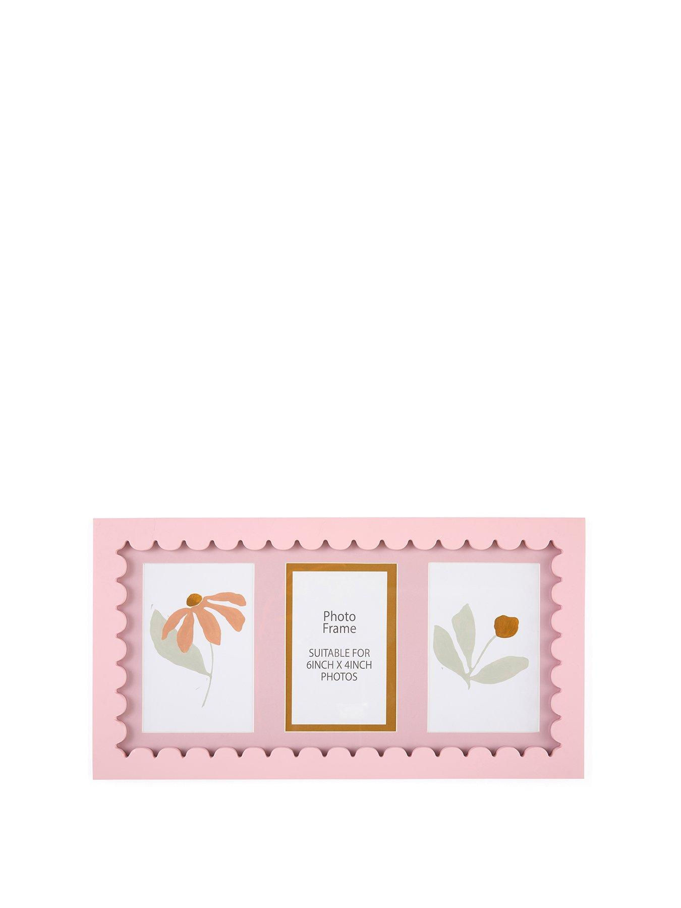 Image 2 of 5 of Very Home 3 Photo Pink Scalloped Frame 22x41cm