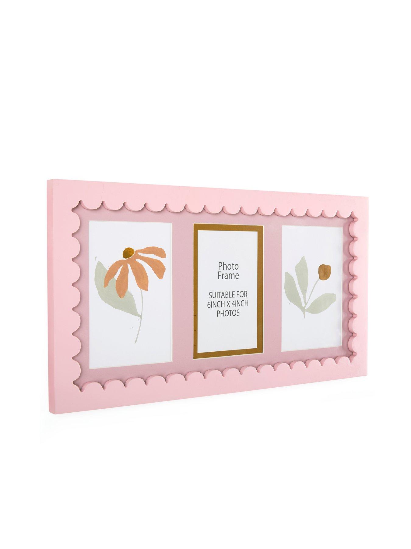 Image 3 of 5 of Very Home 3 Photo Pink Scalloped Frame 22x41cm