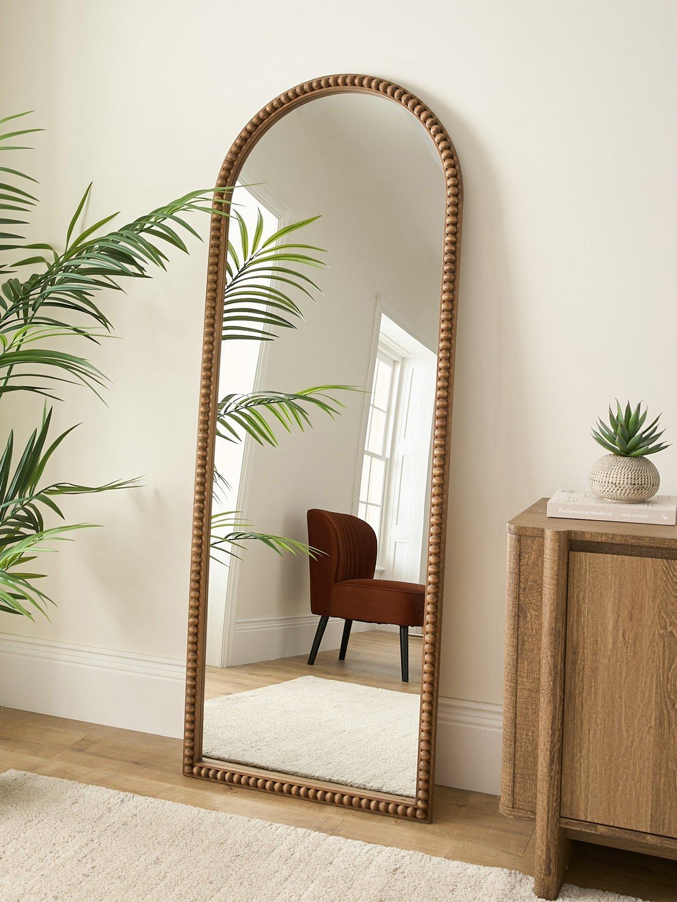 The Very Collection Arched Bobbin Standing Wood Mirror 66x177cm