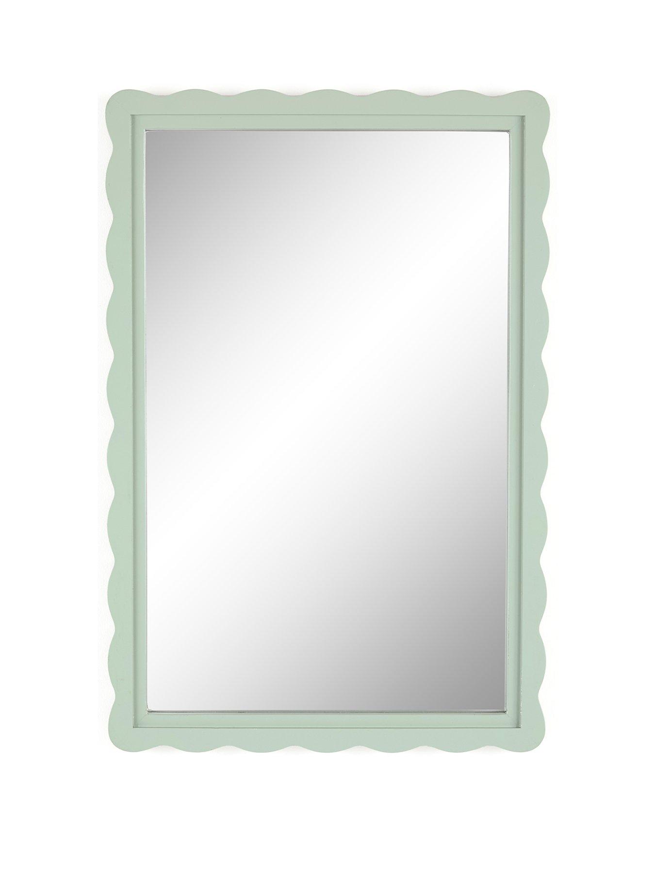 Image 2 of 5 of Very Home Green Scalloped Edge Mirror 40x60cm