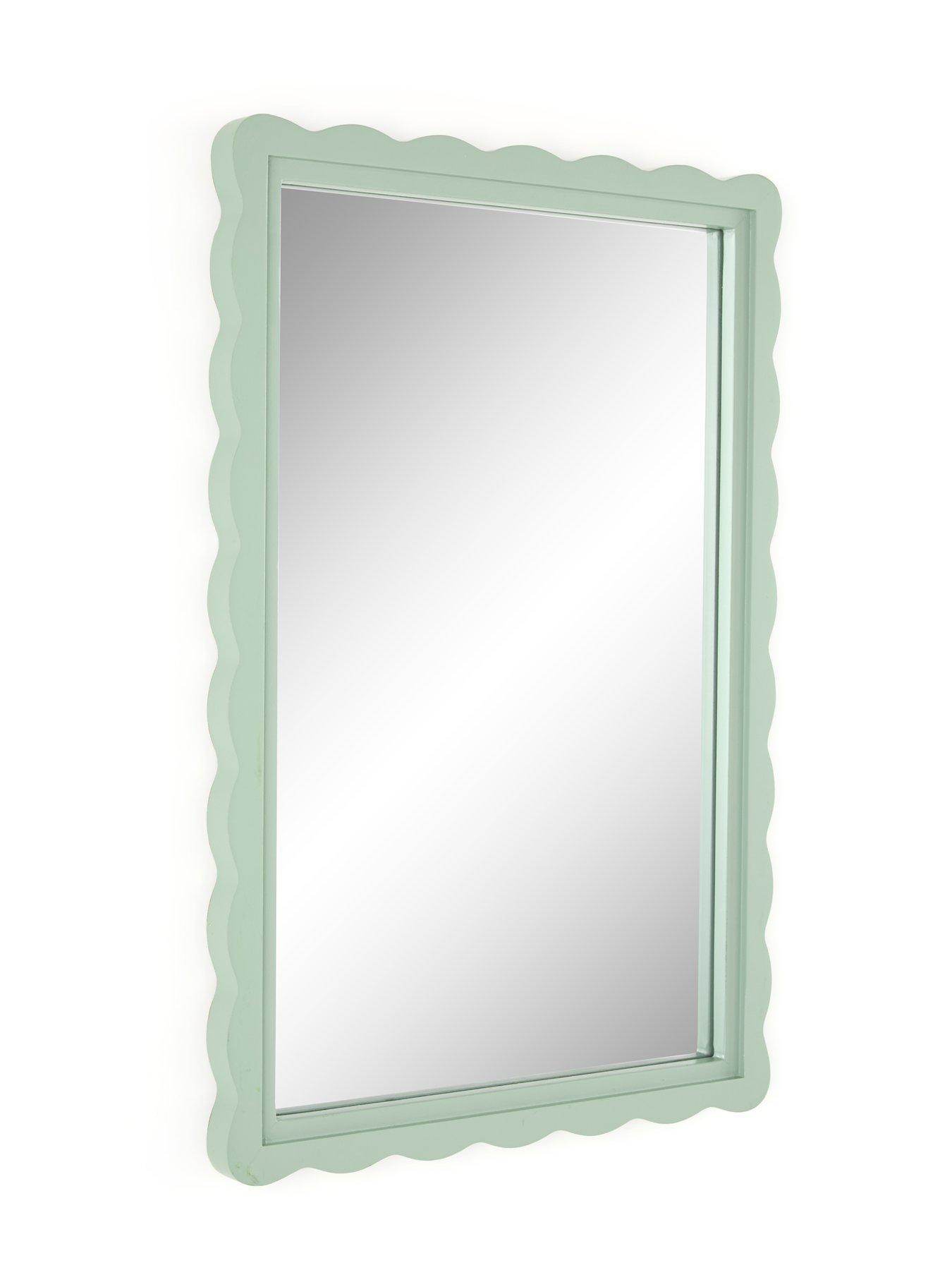 Image 3 of 5 of Very Home Green Scalloped Edge Mirror 40x60cm