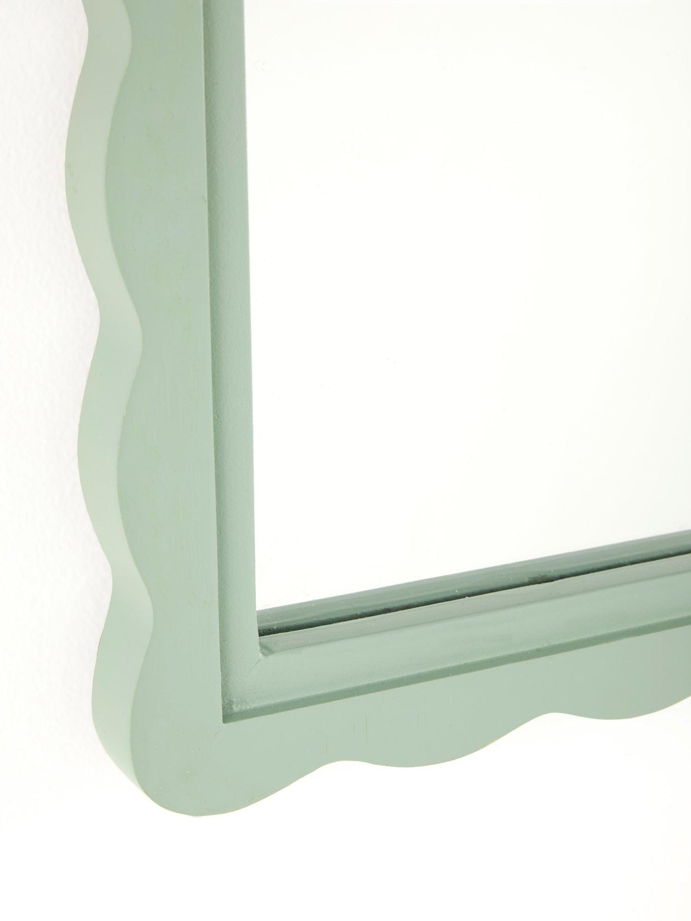 Image 4 of 5 of Very Home Green Scalloped Edge Mirror 40x60cm