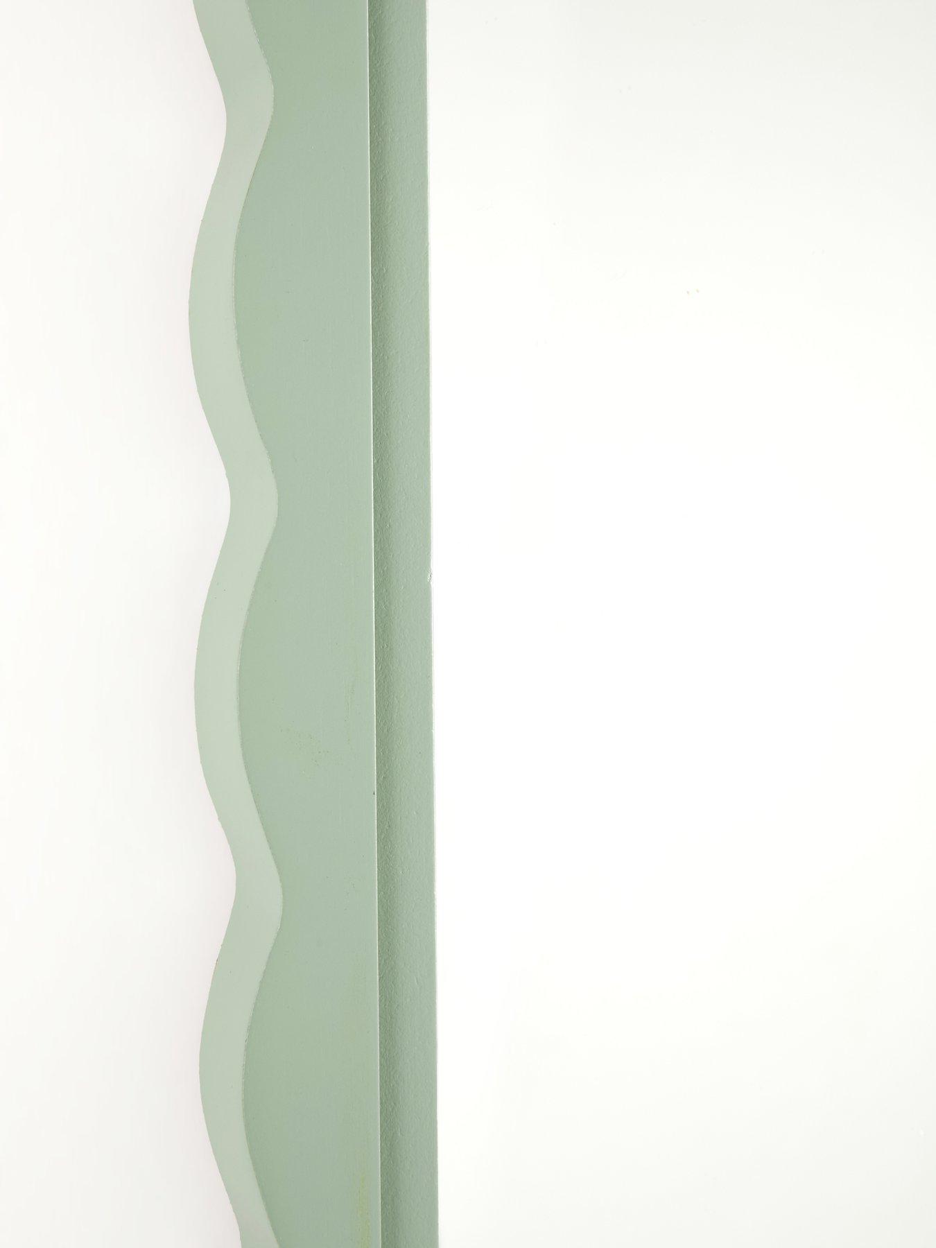 Image 5 of 5 of Very Home Green Scalloped Edge Mirror 40x60cm
