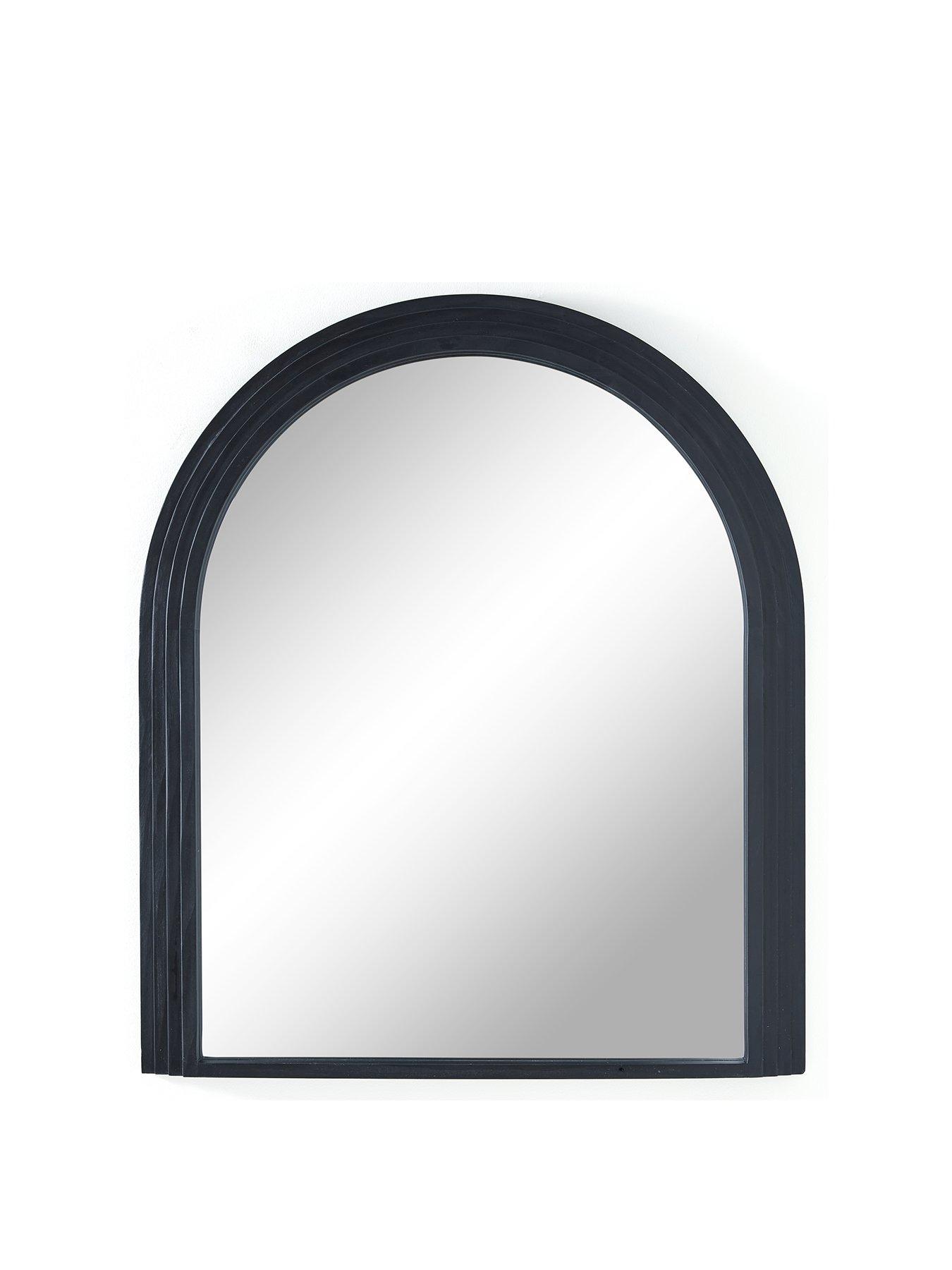 Image 2 of 5 of Very Home Arched Black Ribbed Edge Mirror 77x90cm