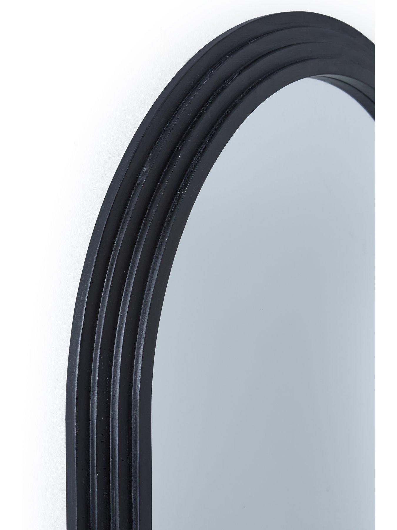 Image 4 of 5 of Very Home Arched Black Ribbed Edge Mirror 77x90cm
