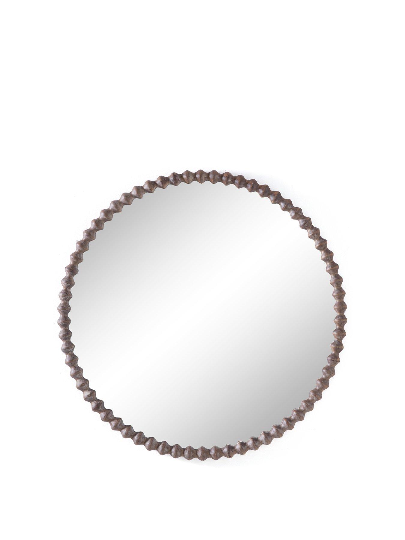 Image 2 of 5 of Very Home Round Wooden Bobbin Mirror 80cm