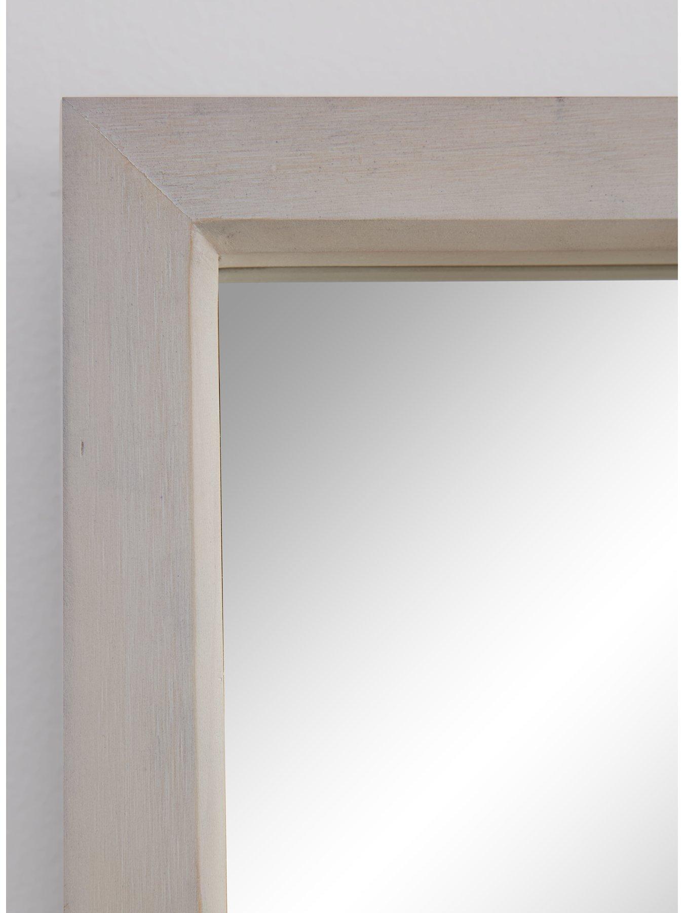 Image 4 of 7 of Very Home White Wooden Window Pane Mirror 74x84cm