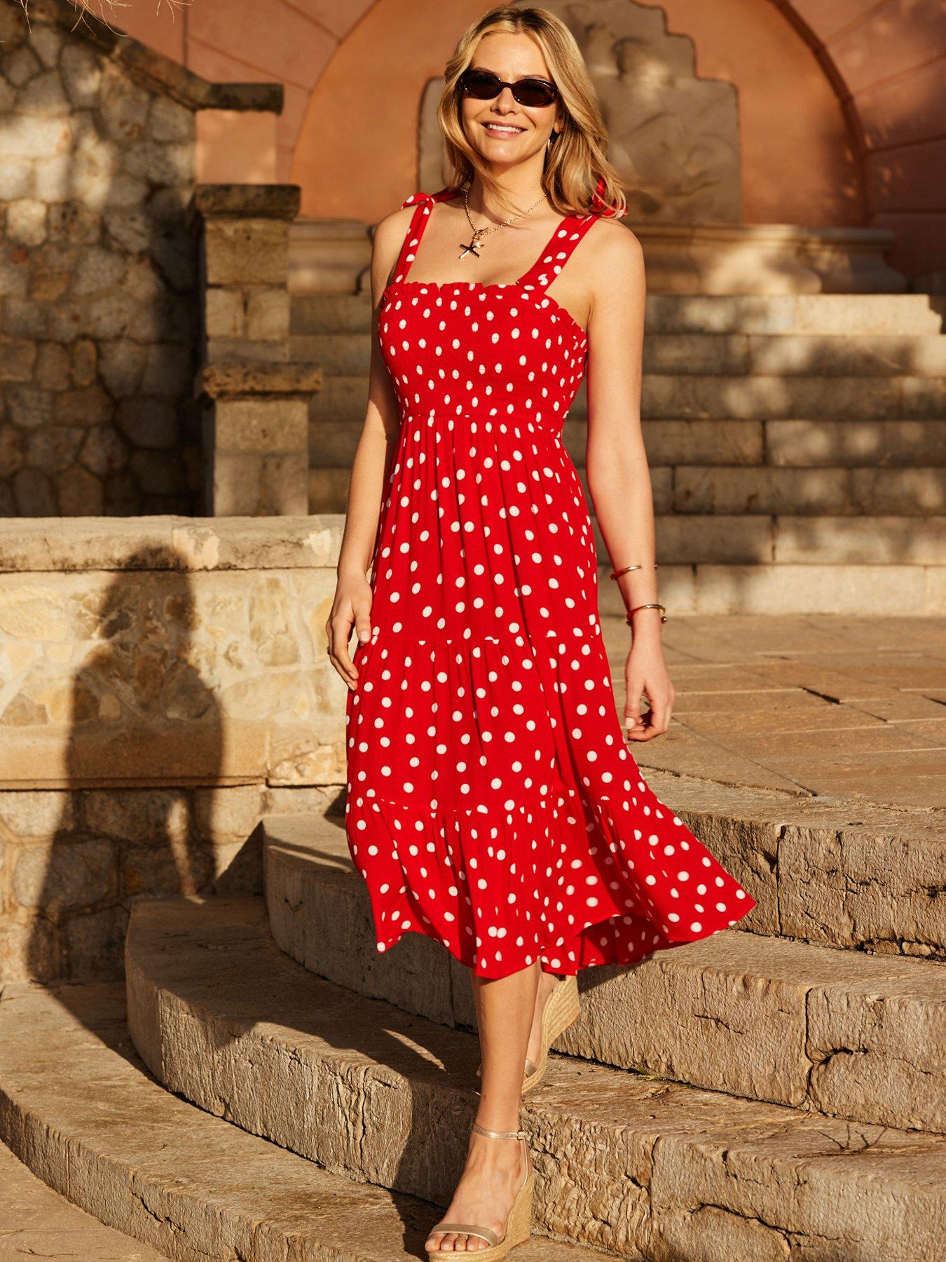 sosandar-red-spot-print-tie-shoulder-tiered-hem-maxi-dress