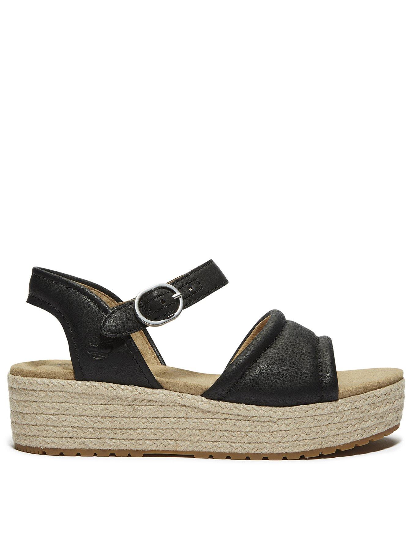 Timberland Santorini Sun Backstrap Sandal - Black Full Grain