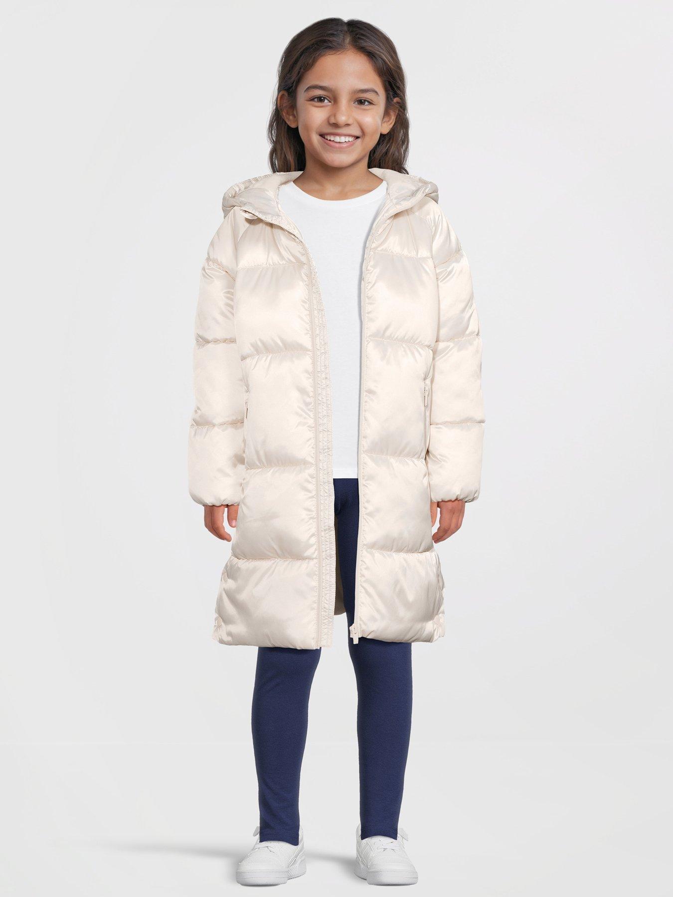  image of v-by-very-girls-shorter-length-padded-heavy-weight-coat-oyster-metallic