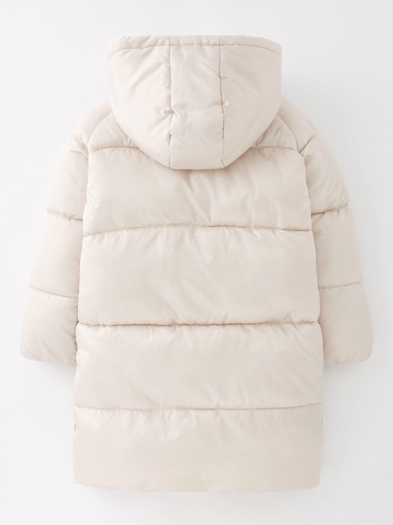 Image 2 of 4 of V by Very Girls Shorter Length Padded Coat - Oyster Metallic