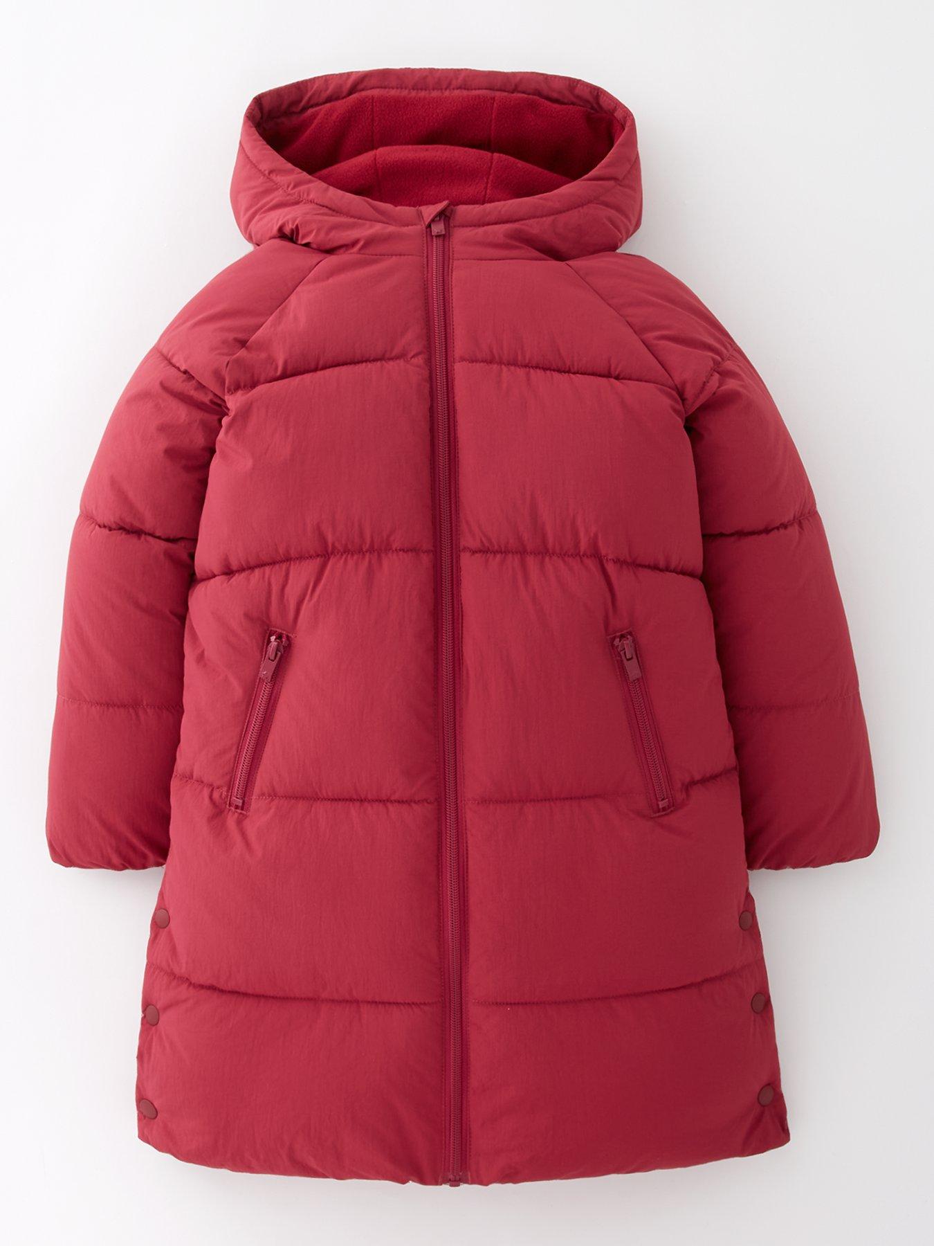 undefined Girls Shorter Length Padded Coat - Merlot