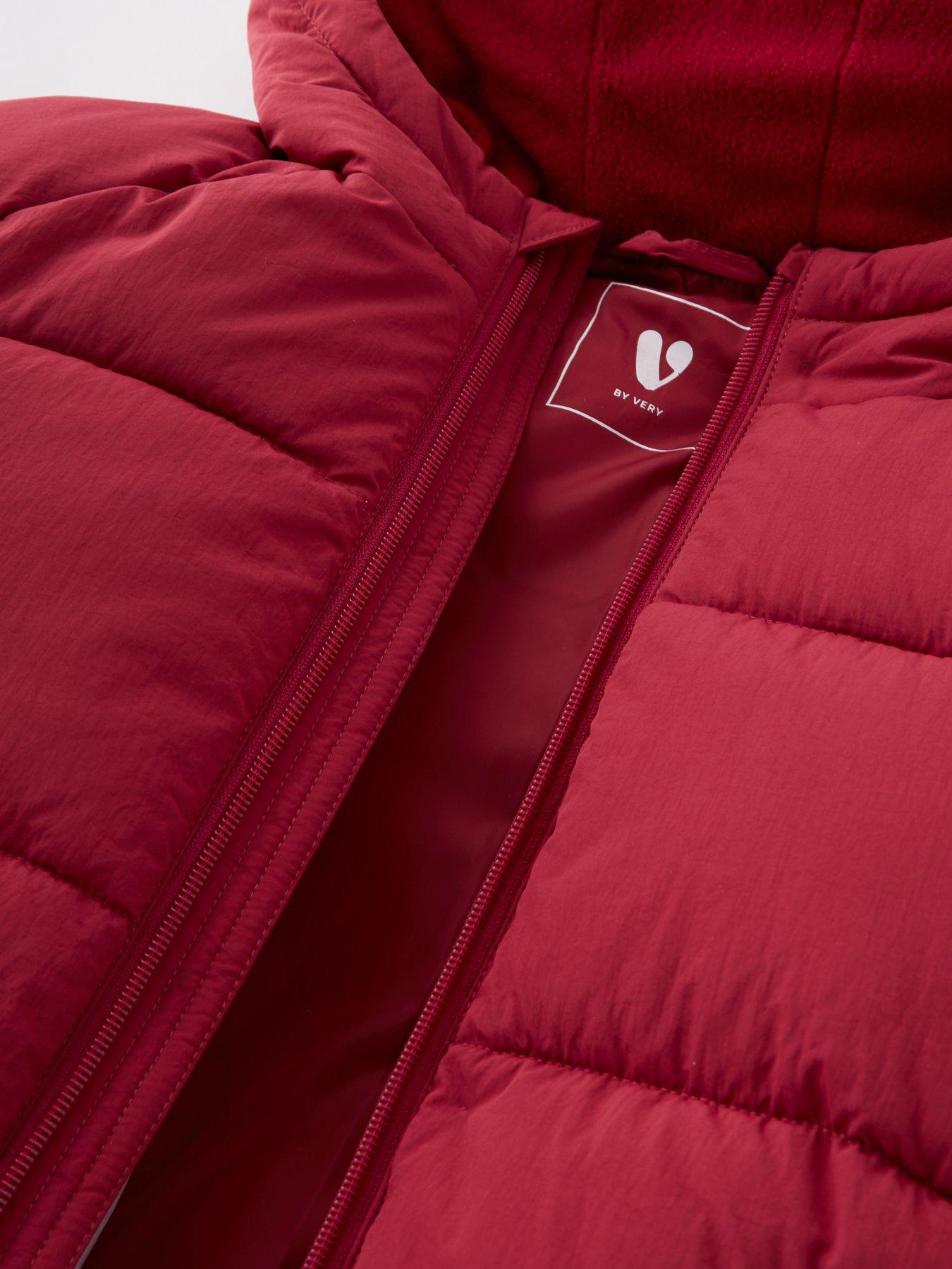 Image 3 of 4 of V by Very Girls Shorter Length Padded Coat - Merlot