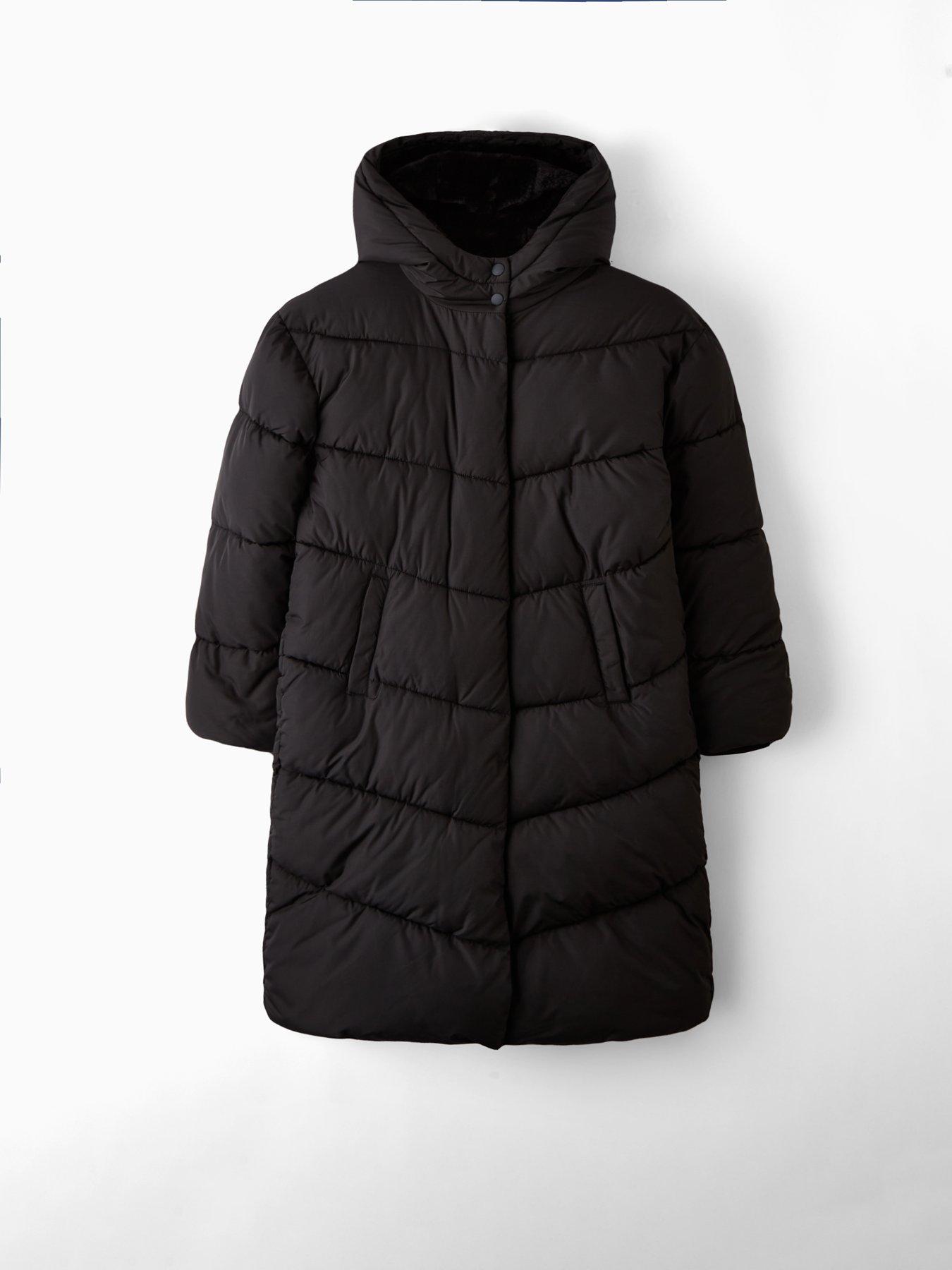 Image 6 of 6 of V by Very Girls Longline Oversized Heavy Weight Padded Coat - Black