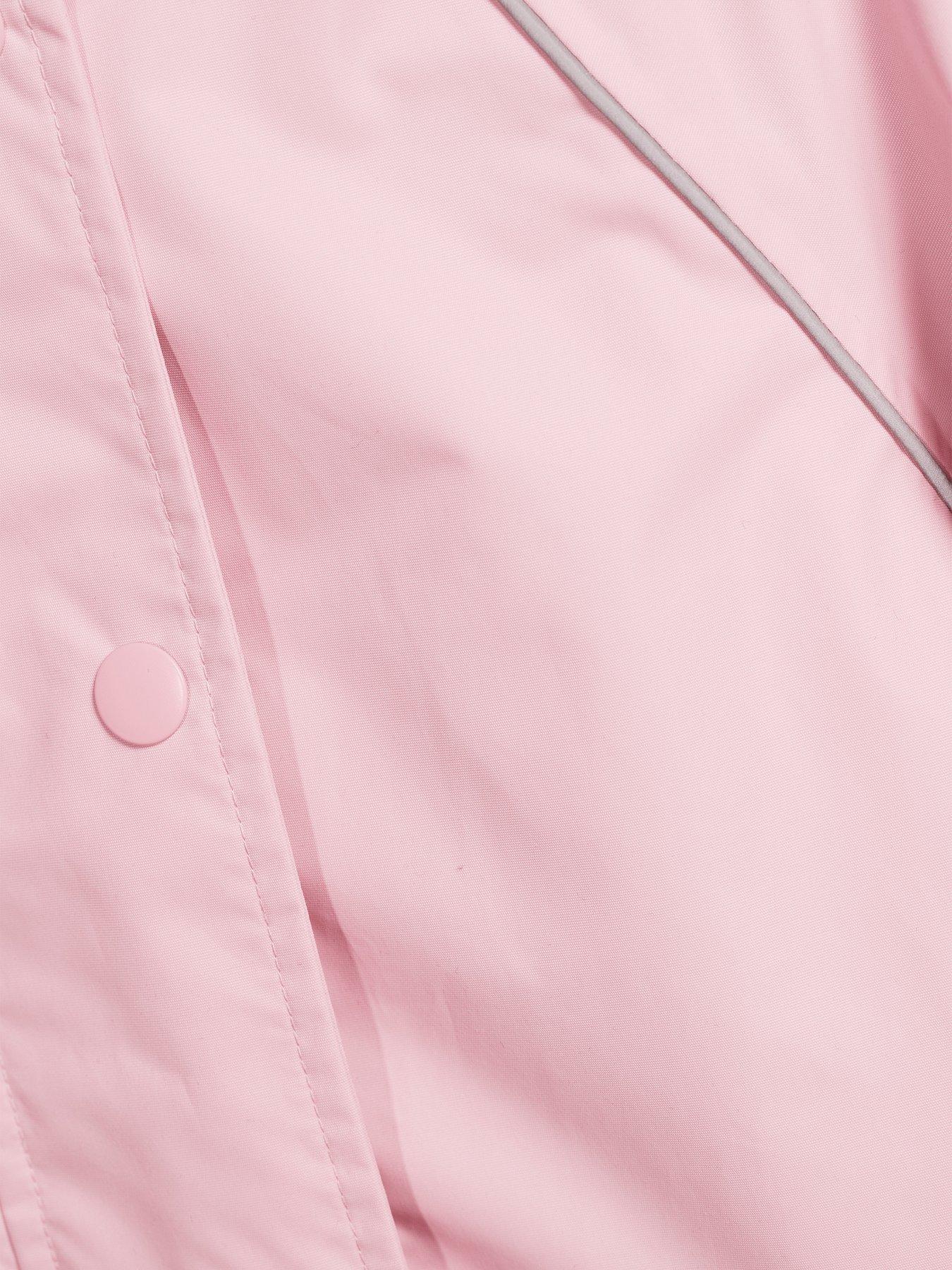  image of mini-v-by-very-girls-fleece-lined-shower-resistant-puddlesuit-pink