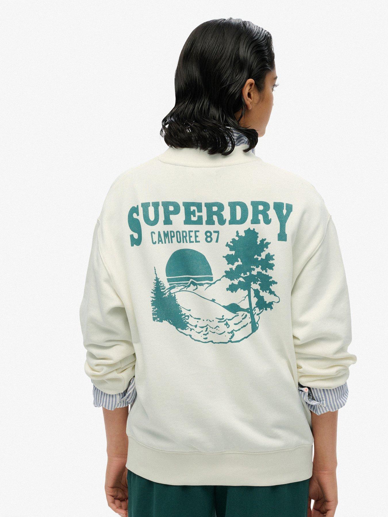  image of superdry-outdoor-loose-crew-sweatshirt-cream