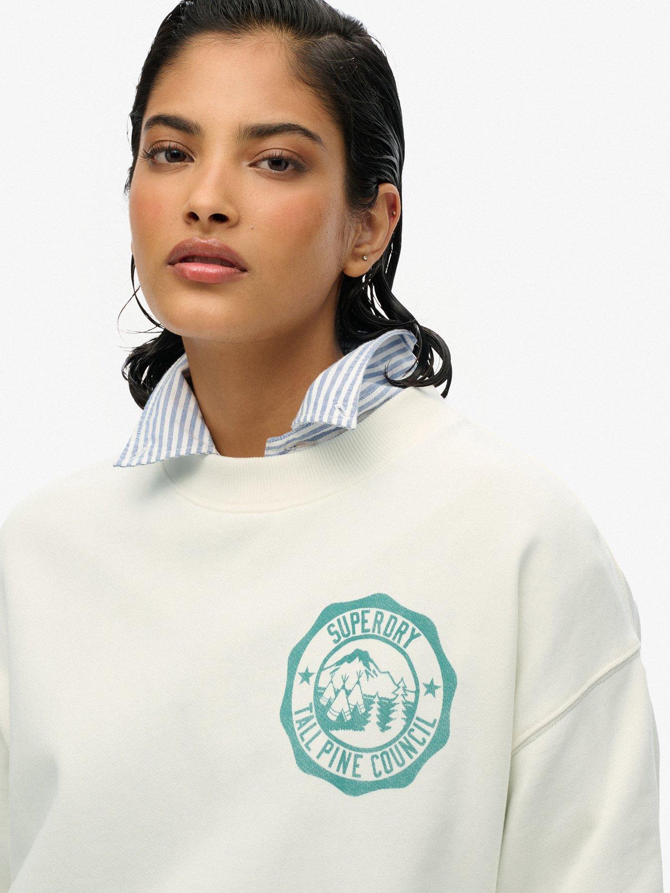  image of superdry-outdoor-loose-crew-sweatshirt-cream