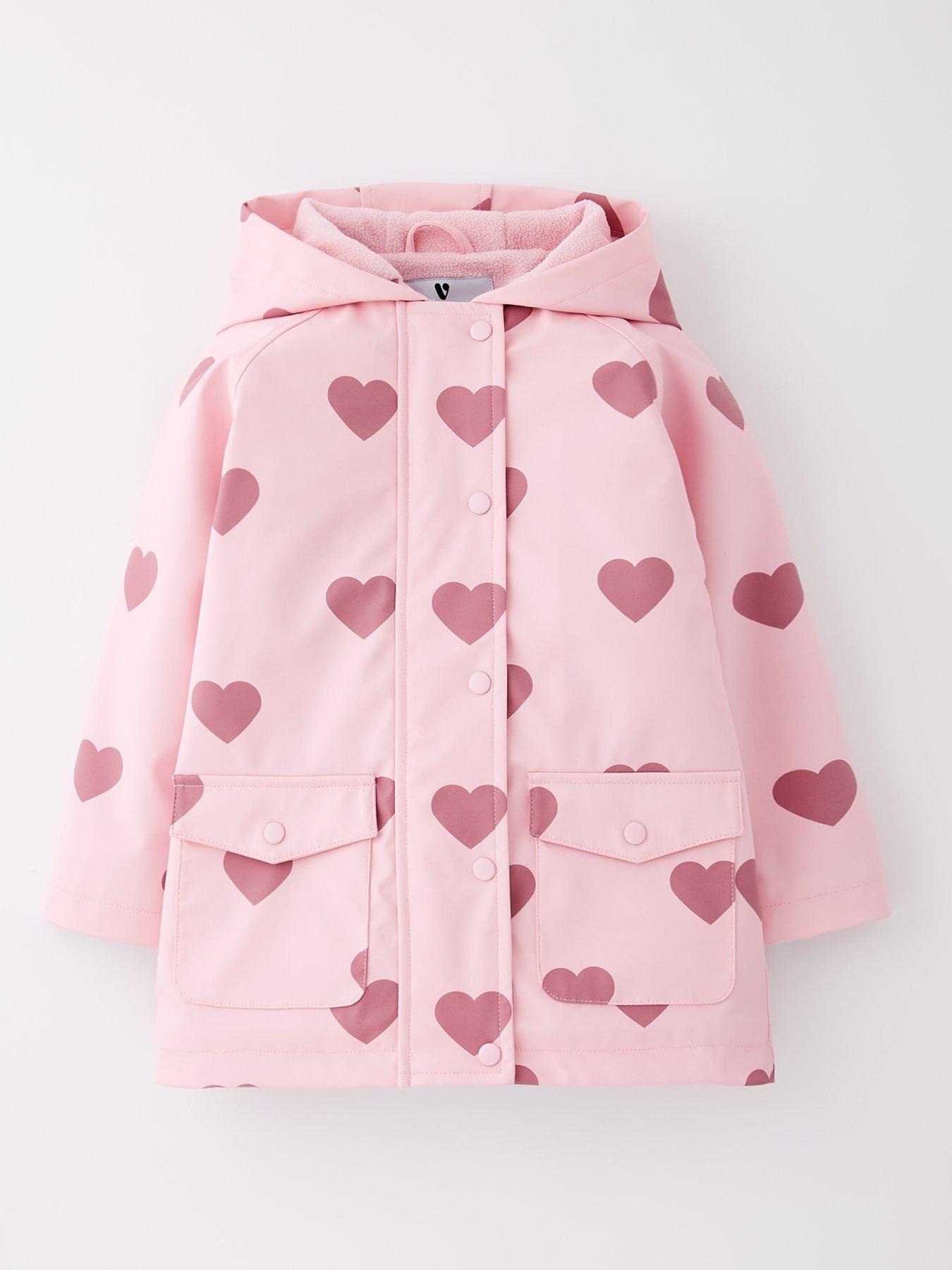 Mini V by Very Girls Fleece Lined Shower Resistant Raincoat - Multi