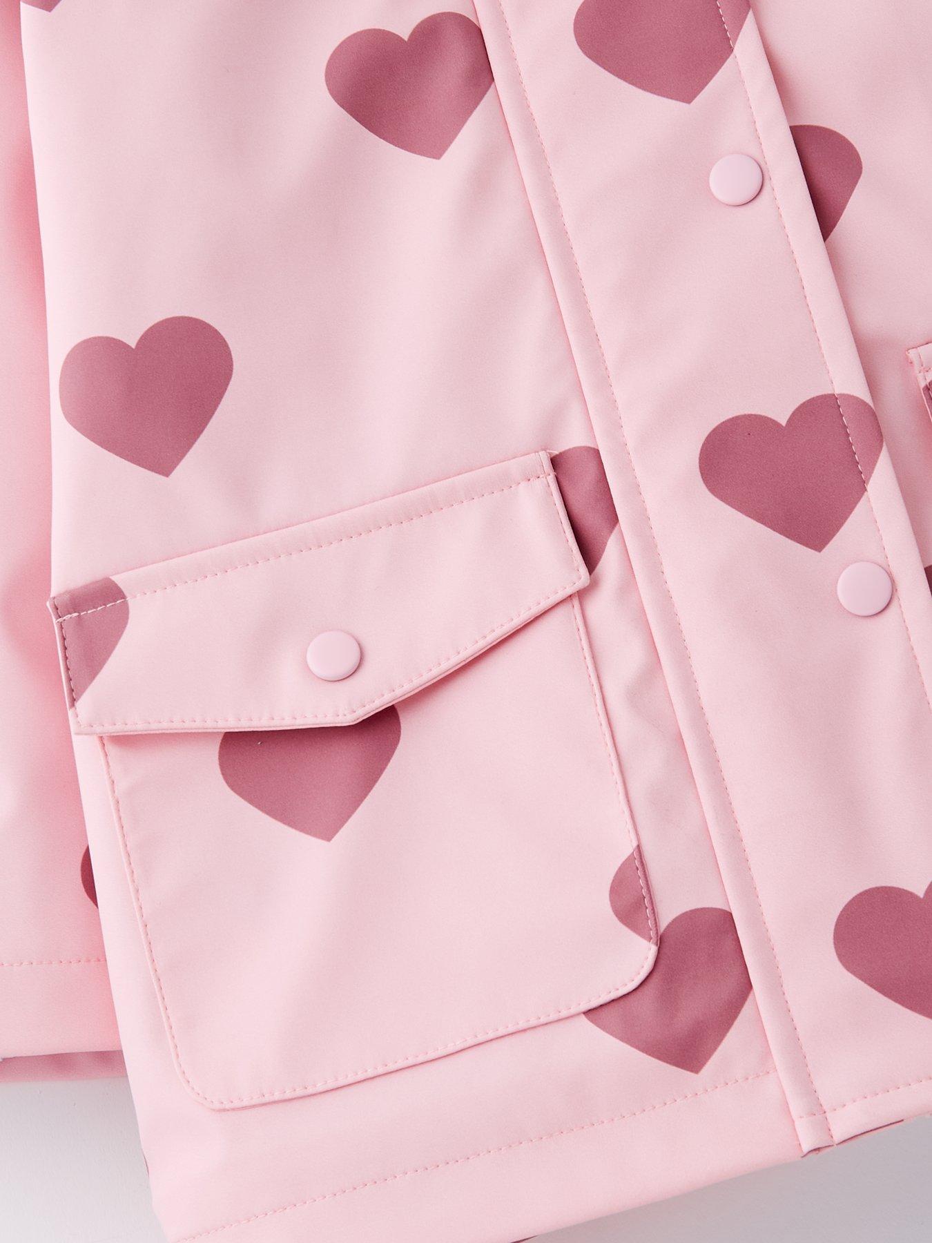  image of mini-v-by-very-girls-fleece-lined-shower-resistant-raincoat-multi