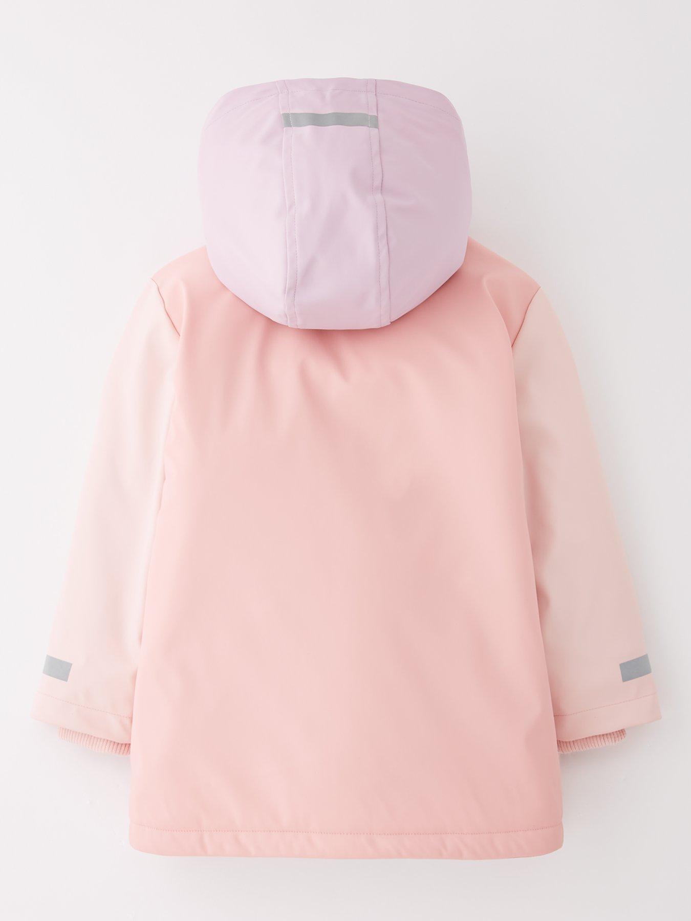 back image of mini-v-by-very-girls-fleece-lined-shower-resistant-raincoat-multi
