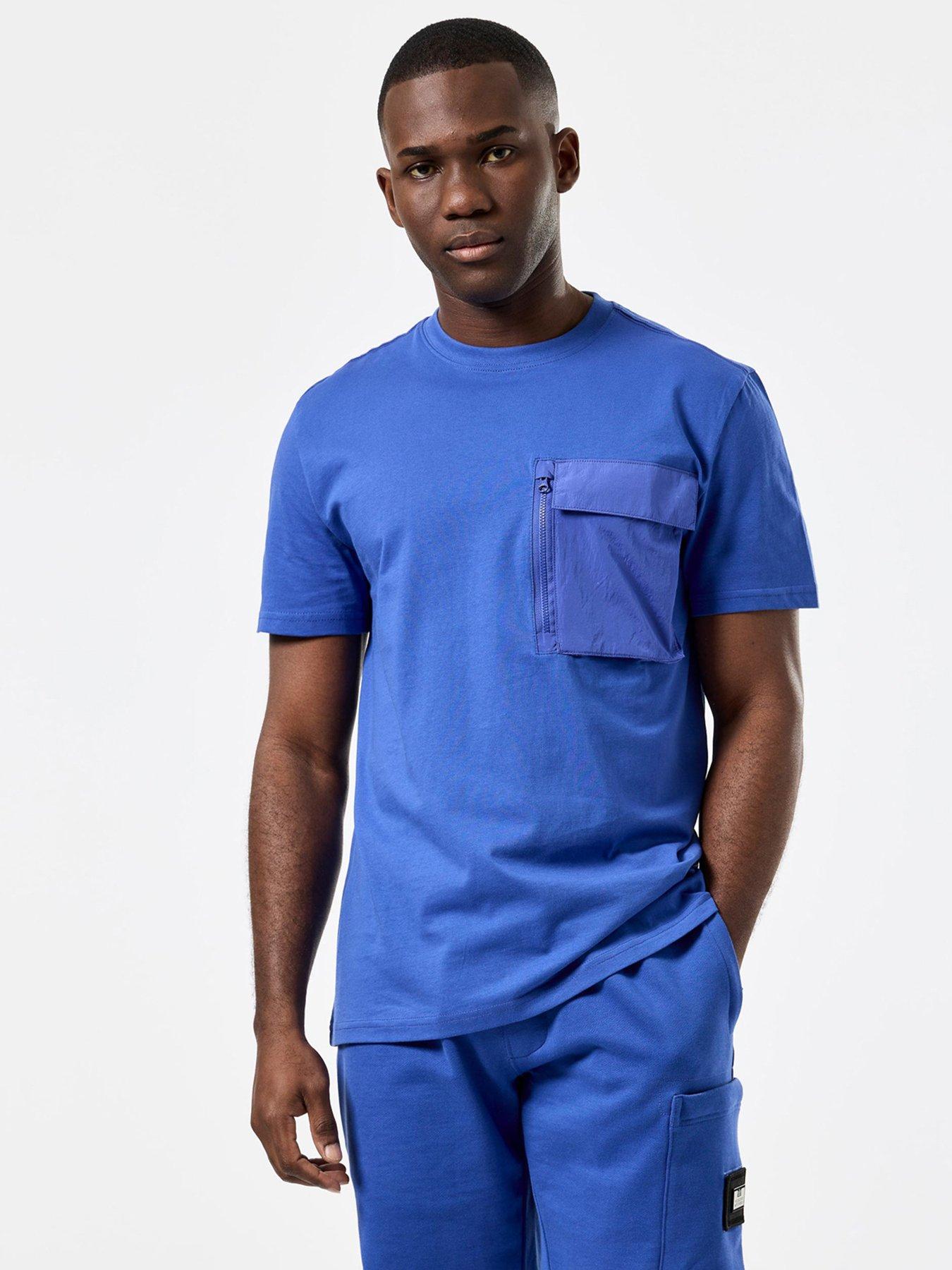 undefined Takaji Overlay Pocket T-Shirt - Blue