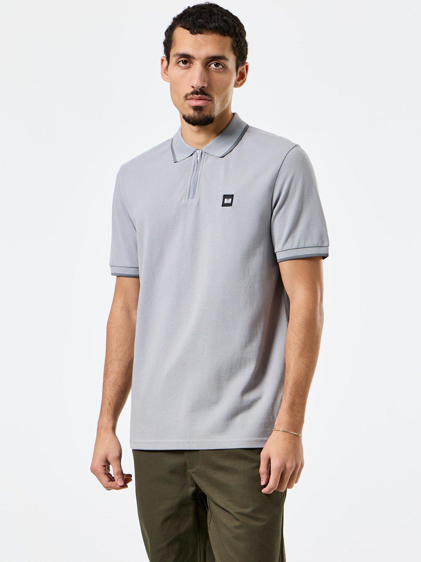 weekend-offender-monti-quarter-zip-polo-top-grey