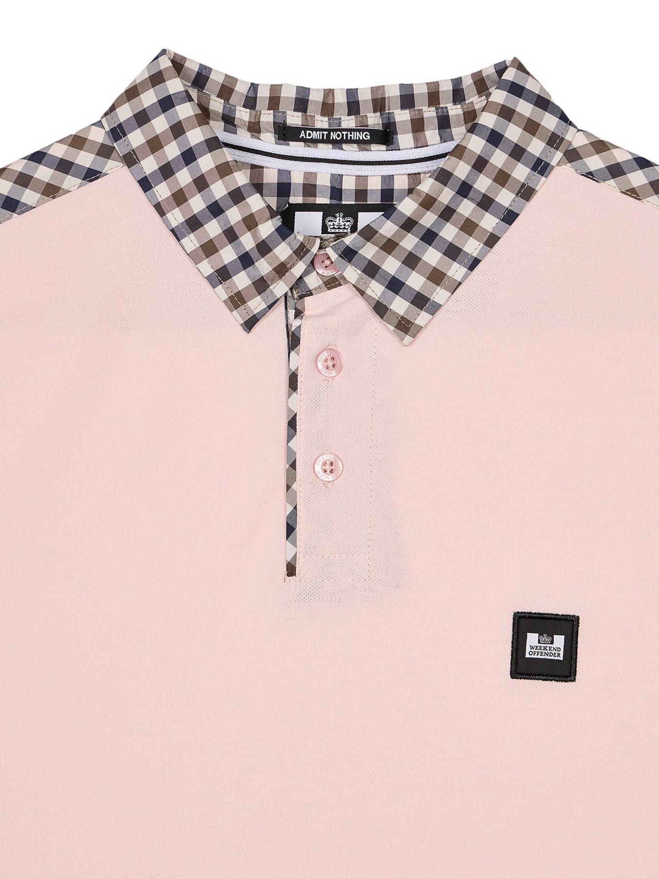 Image 6 of 6 of Weekend Offender Costa Check Collar Polo Shirt - Multi