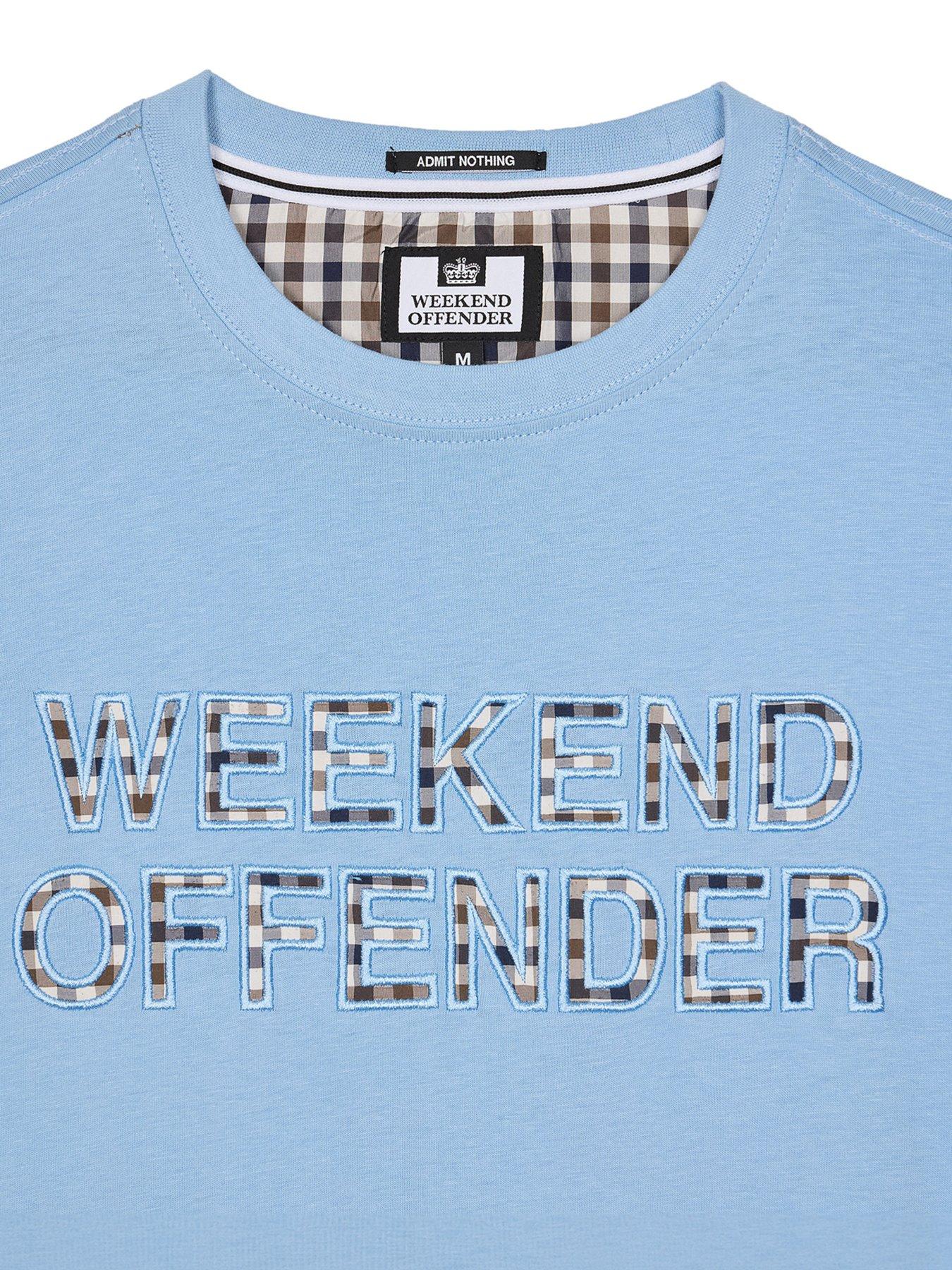 stillFront image of weekend-offender-tornaco-embroidered-check-logo-tee-blue