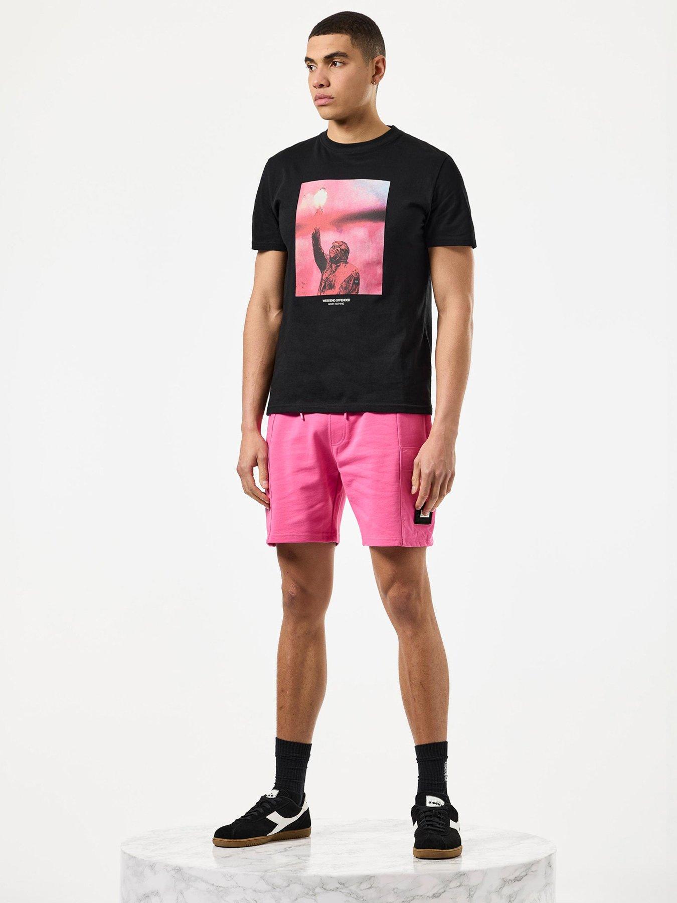  image of weekend-offender-chiyoda-overlay-jogging-shorts-pink