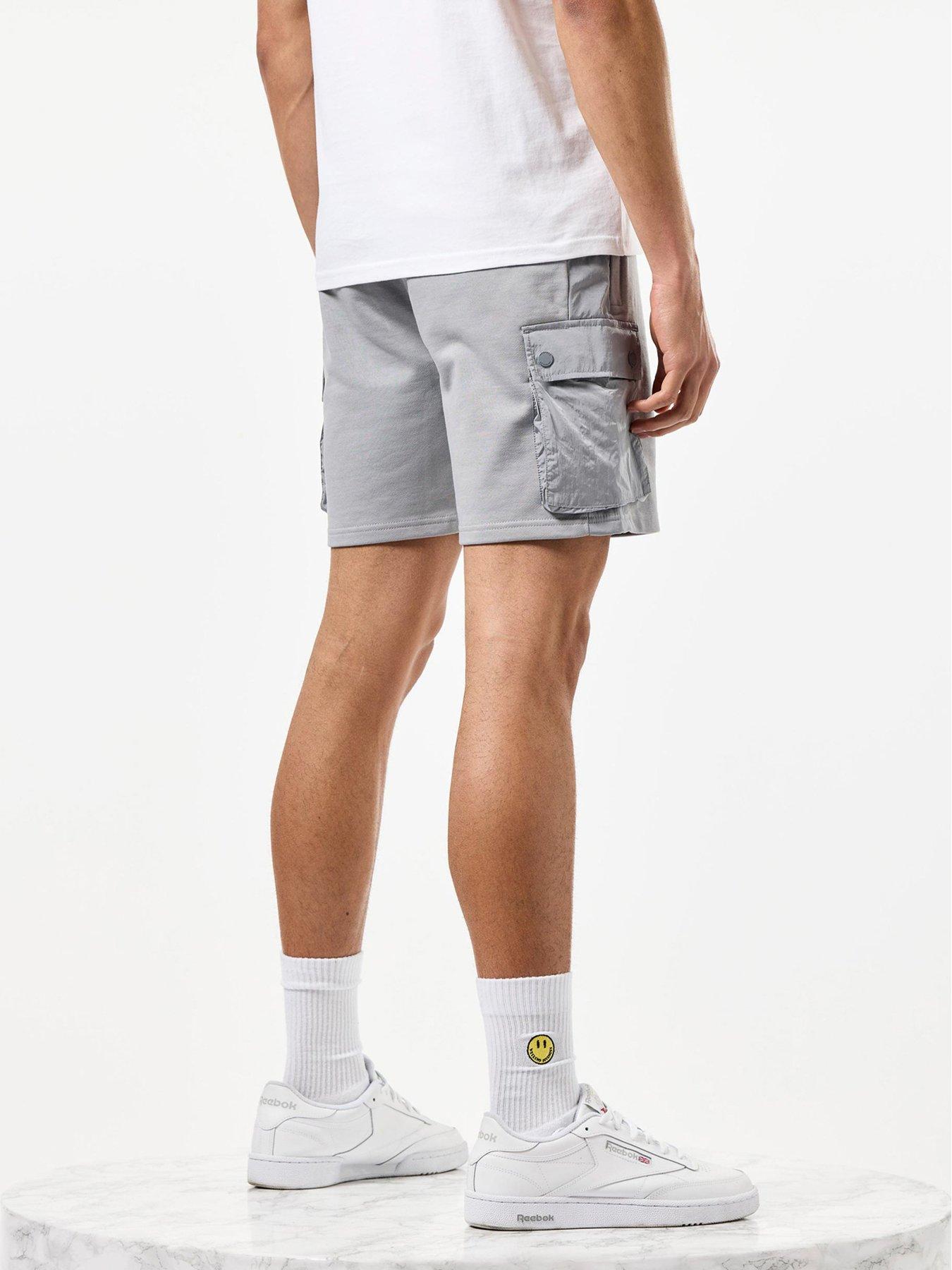  image of weekend-offender-pink-sands-classic-overlay-cargo-jog-short-grey