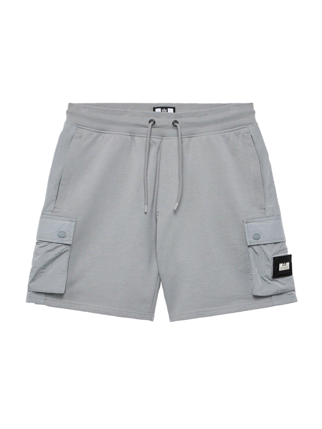  image of weekend-offender-pink-sands-classic-overlay-cargo-jog-short-grey