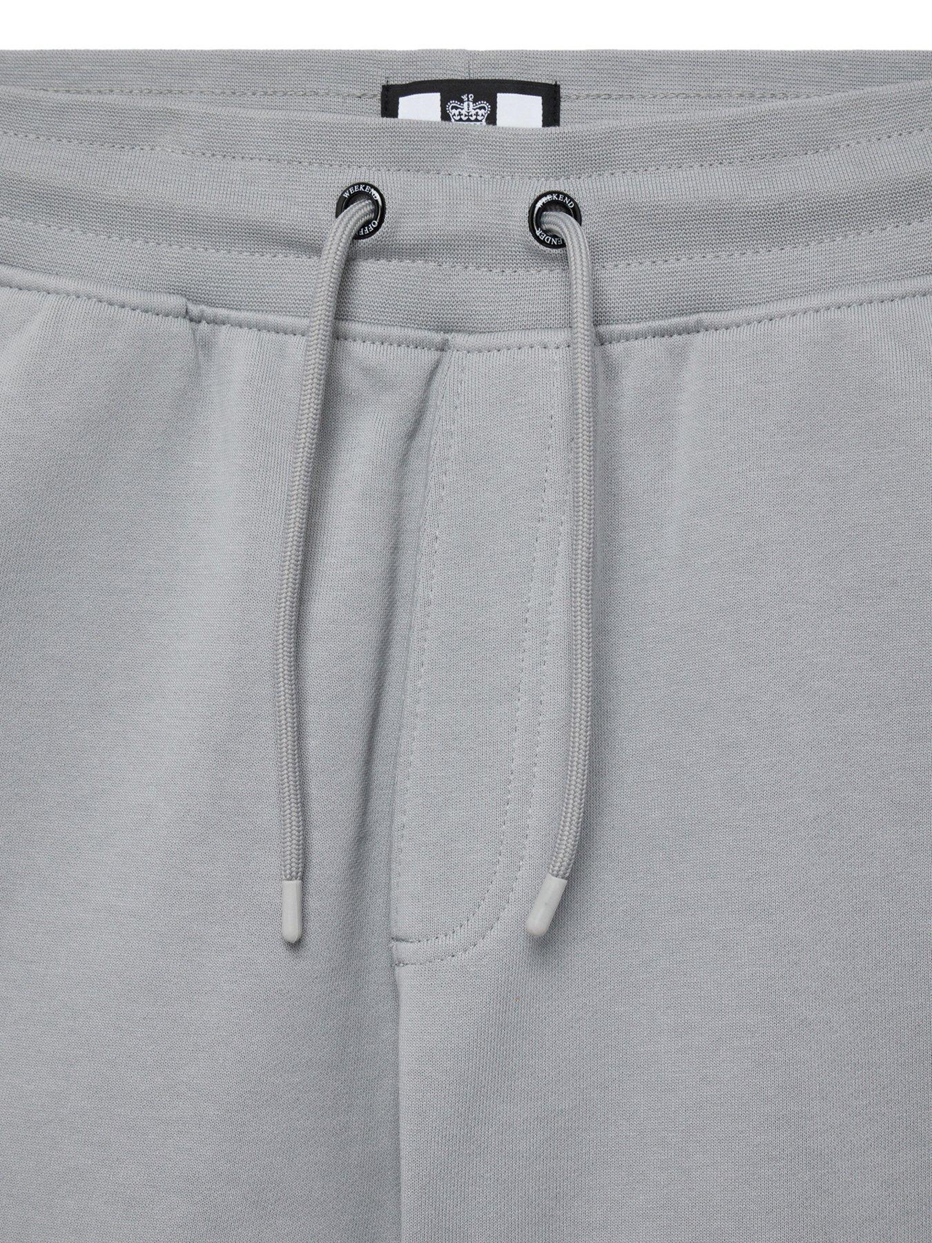  image of weekend-offender-pink-sands-classic-overlay-cargo-jog-short-grey