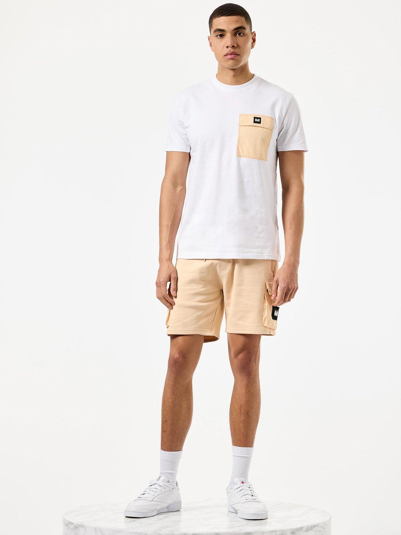 weekend-offender-pink-sands-classic-overlay-cargo-jog-shorts-gold