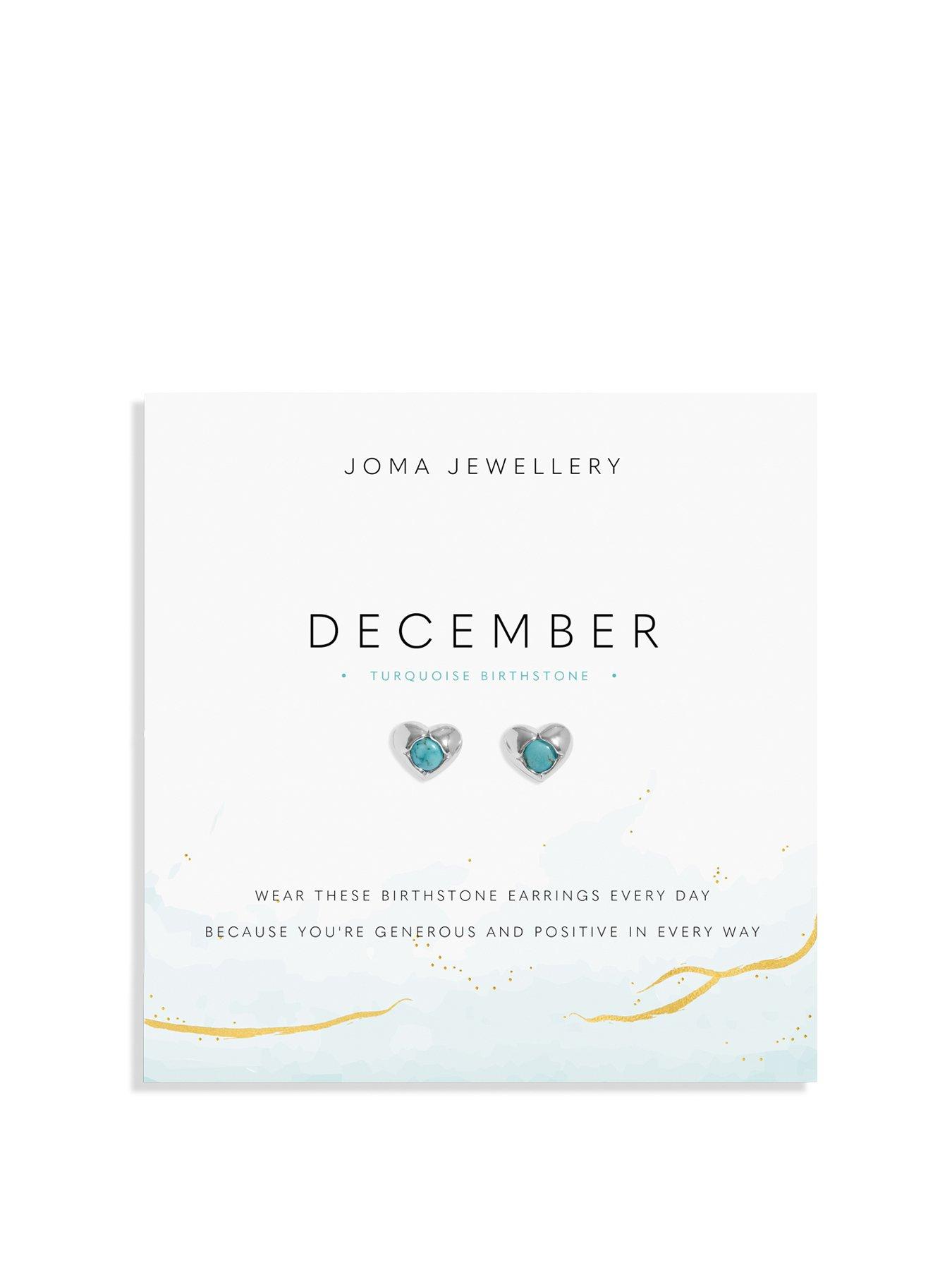 Joma Jewellery Birthstone A Little Earrings In Silver Plating