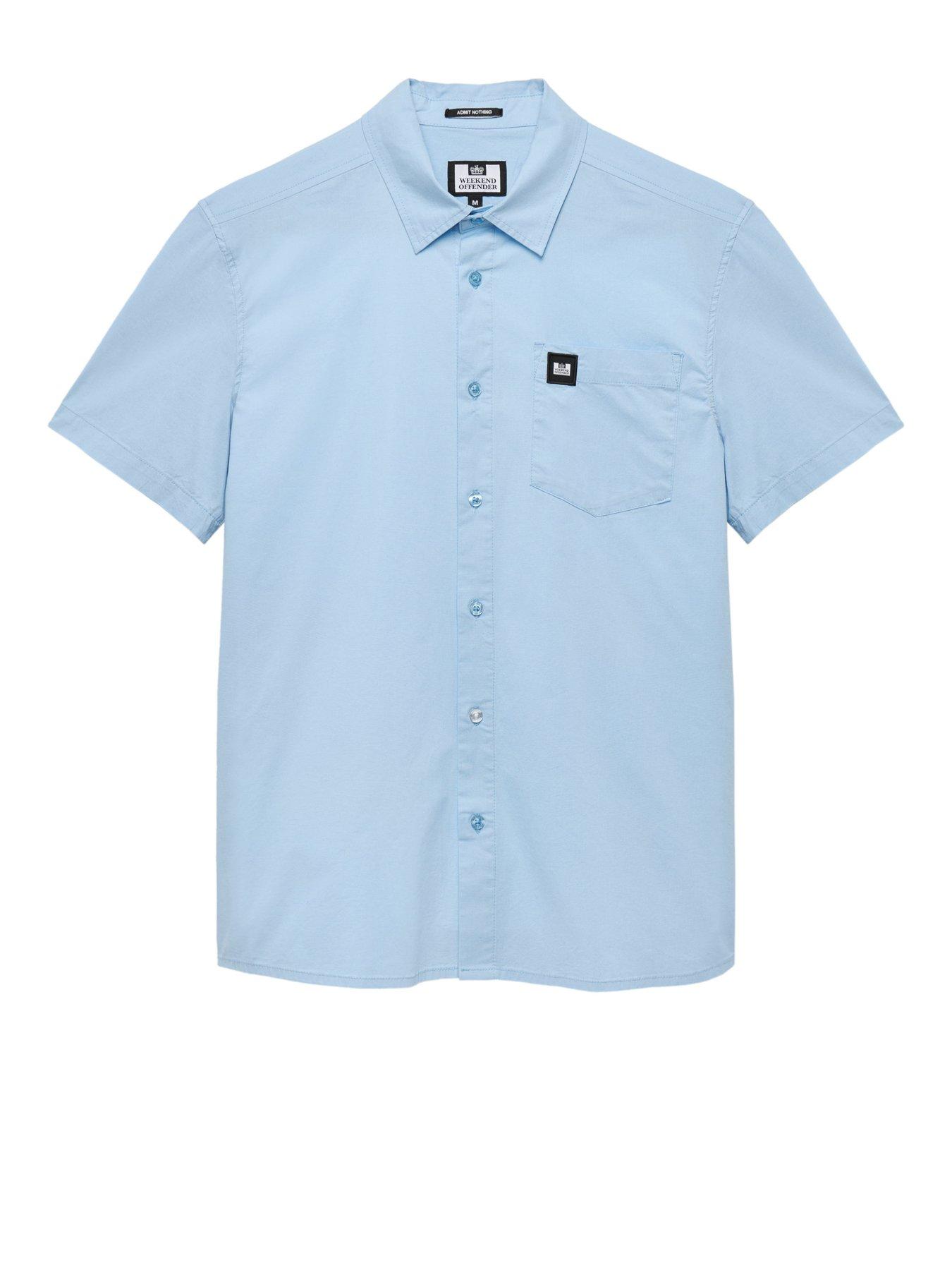 image of weekend-offender-borak-classic-short-sleeve-shirt-blue